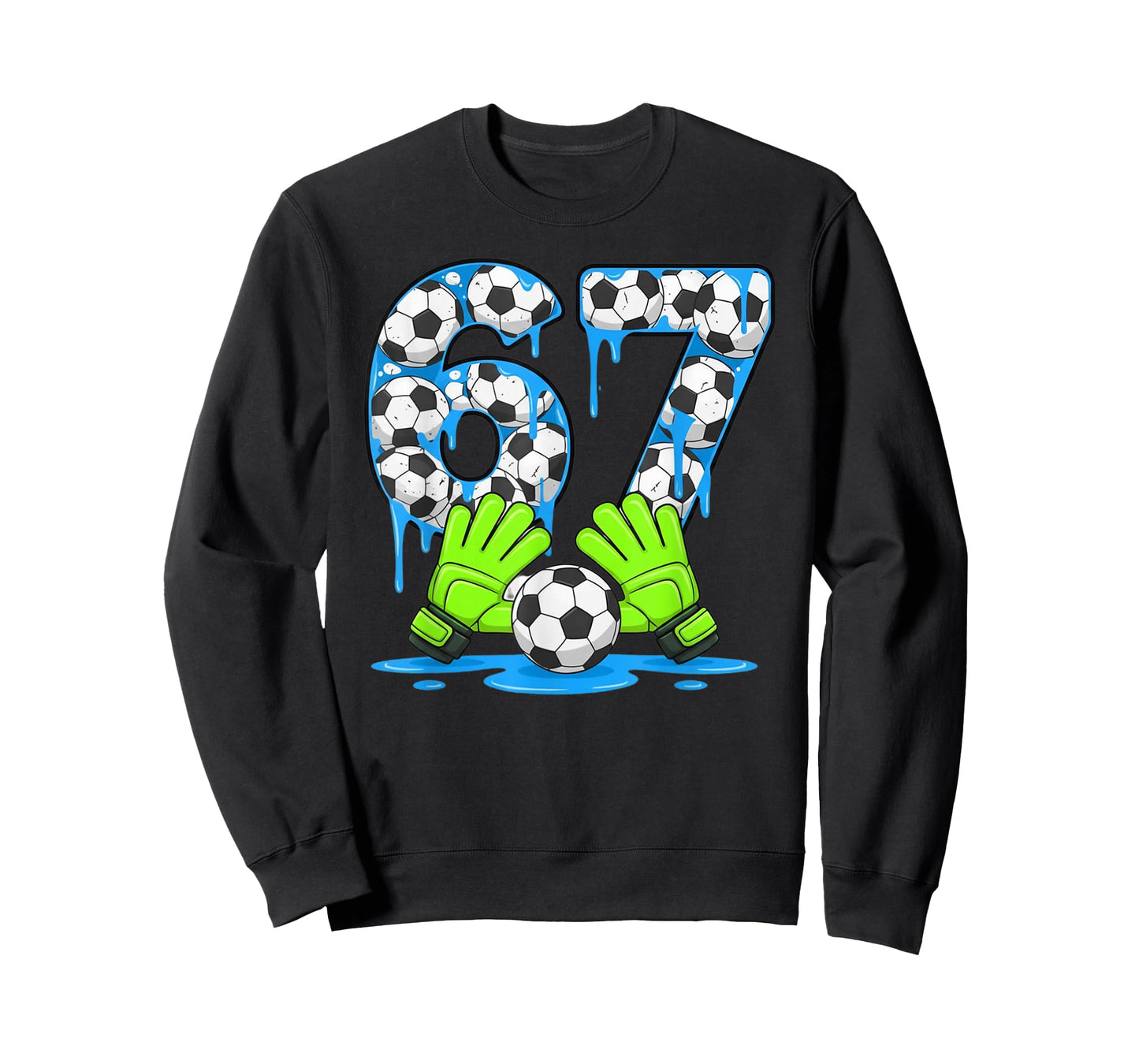 Soccer 67 Six Seven Gen Alpha Meme Drip 67 Ice Cream Drip T-Shirt