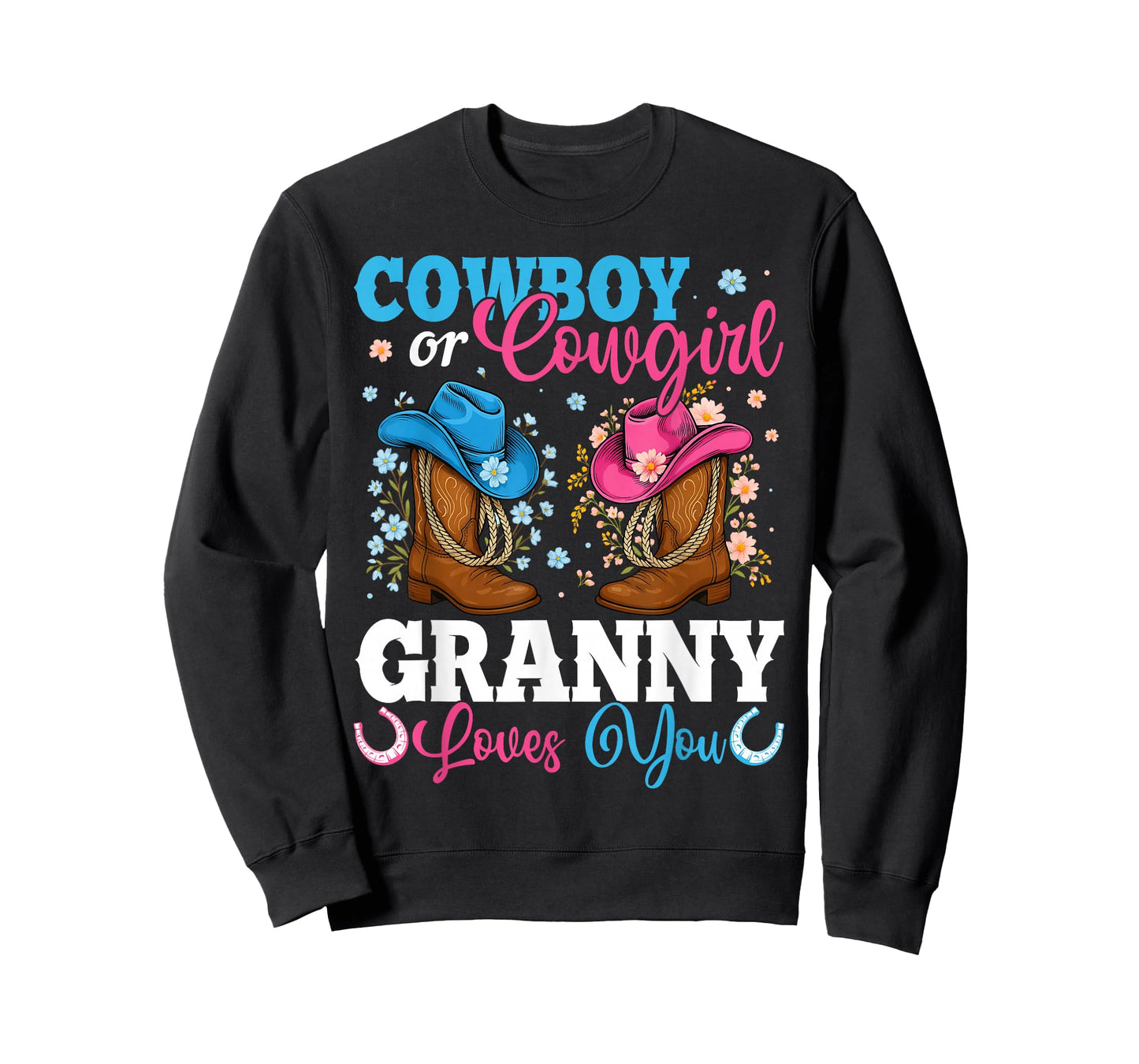Cowboy Or Cowgirl Granny Loves You Gender Reveal Party T-Shirt