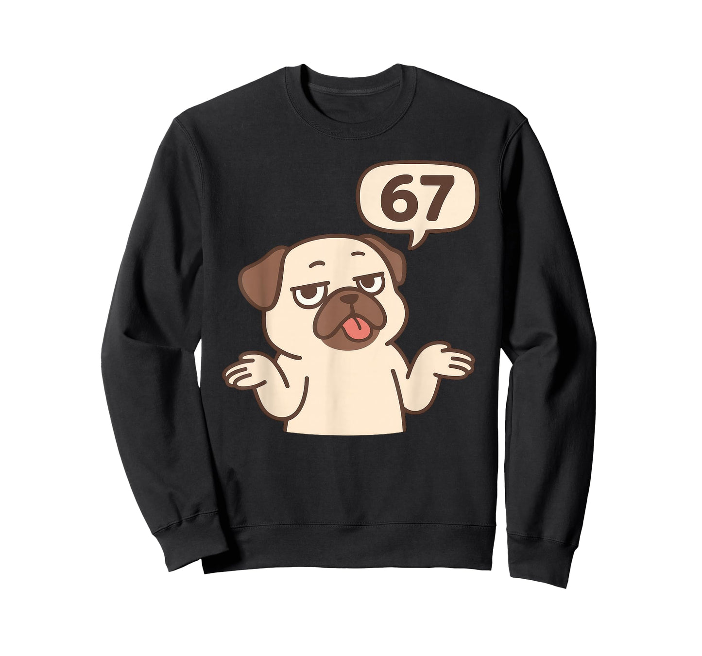 Dog Pug 67 Meme Six Seven Funny Gen Alpha T-Shirt