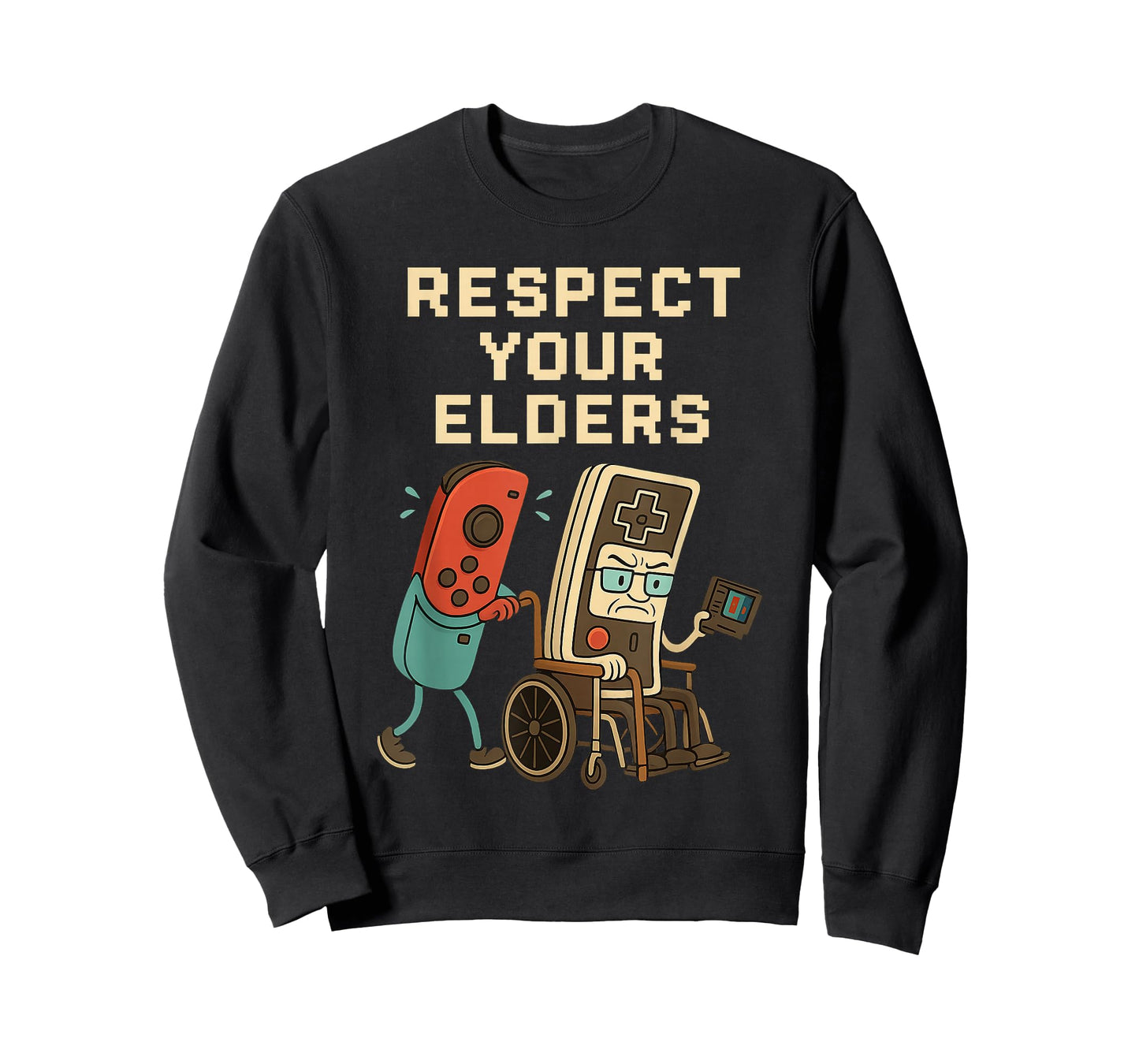 Respect Your Elders Retro Gaming Funny Gamer Controller 80s T-Shirt