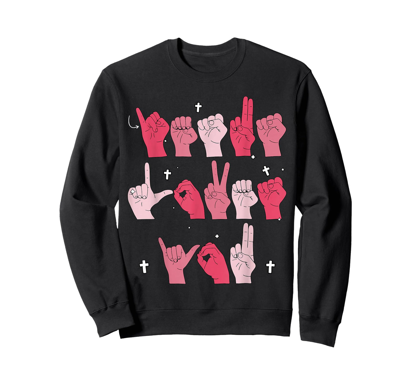Jesus Loves You ASL Sign Language Christian Valentine Women T-Shirt