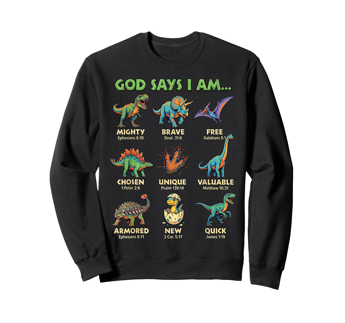 God Says I Am Bible Verses Dinosaurs for Christian Boys T-Shirt