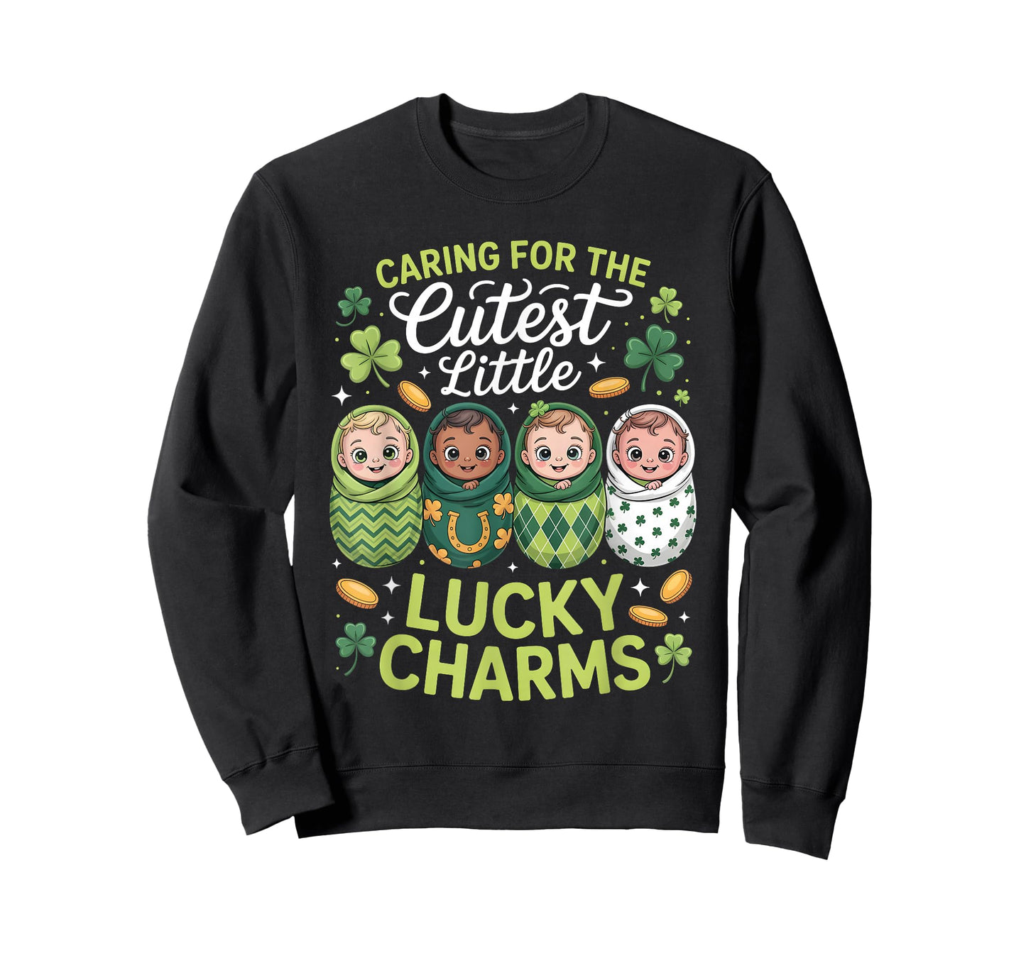 Caring for The Cutest Little Lucky Charms NICU St Patricks T-Shirt