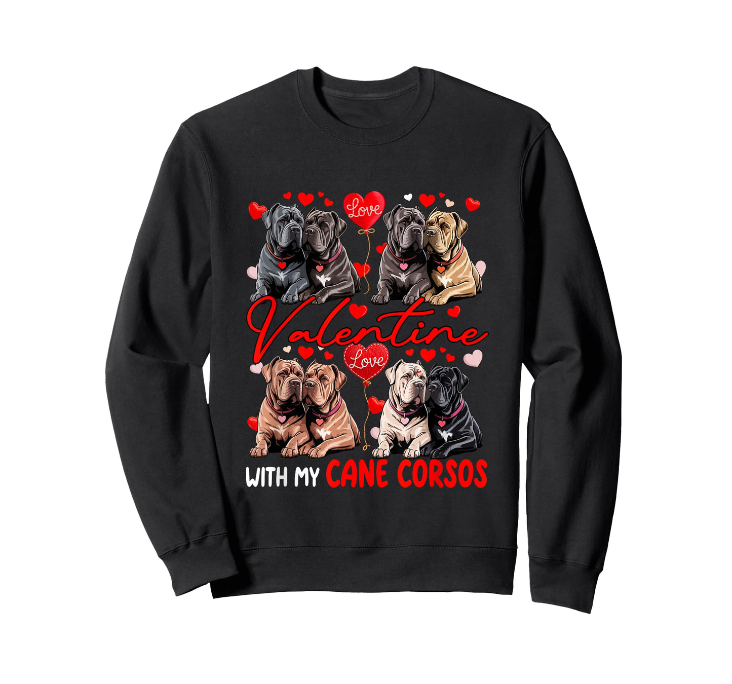 Valentine with My Cane Corsos Couple Dogs Costume Owner Kids T-Shirt