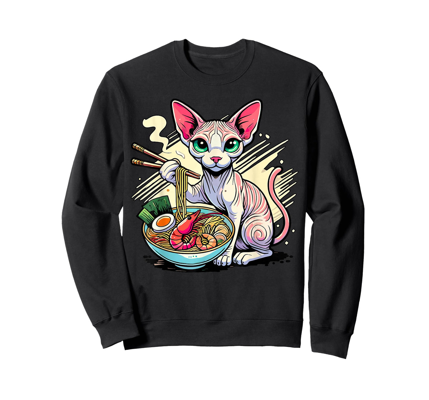 Sphynx Cat Eating Ramen T-Shirt