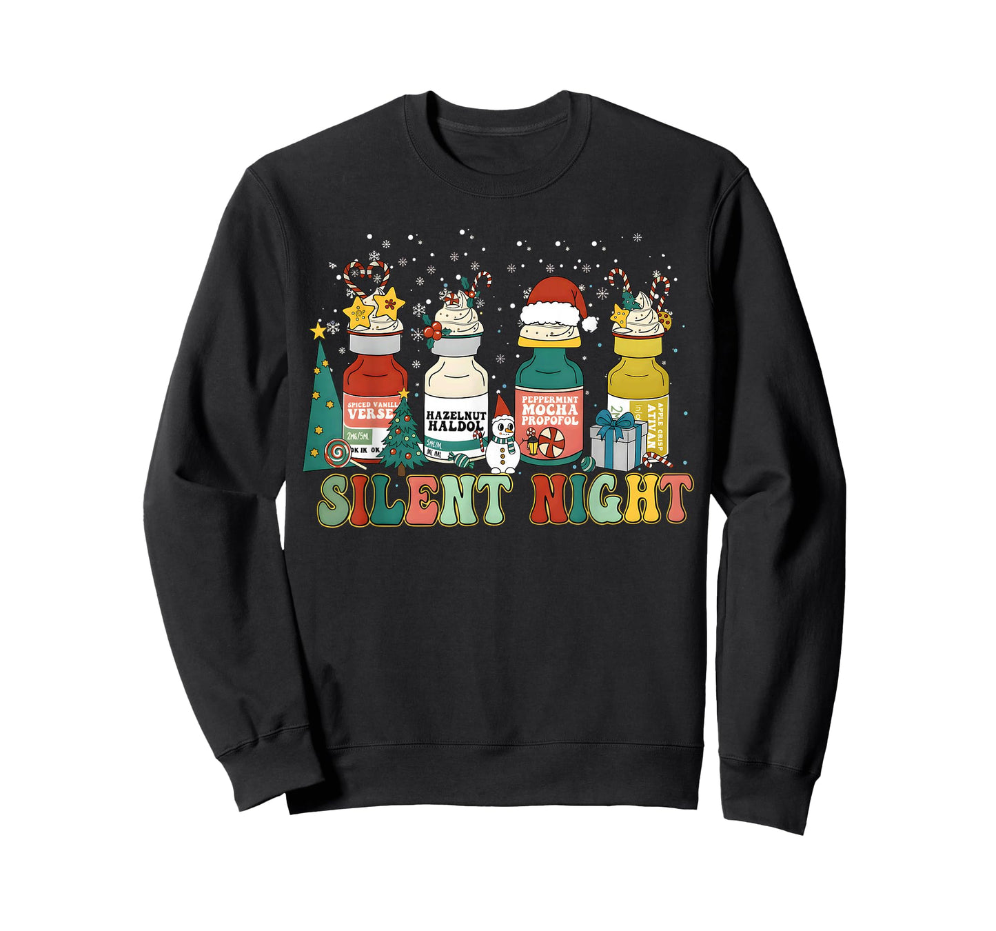 Funny Santa Propofol Silent Night ICU Nurses Merry Christmas T-Shirt