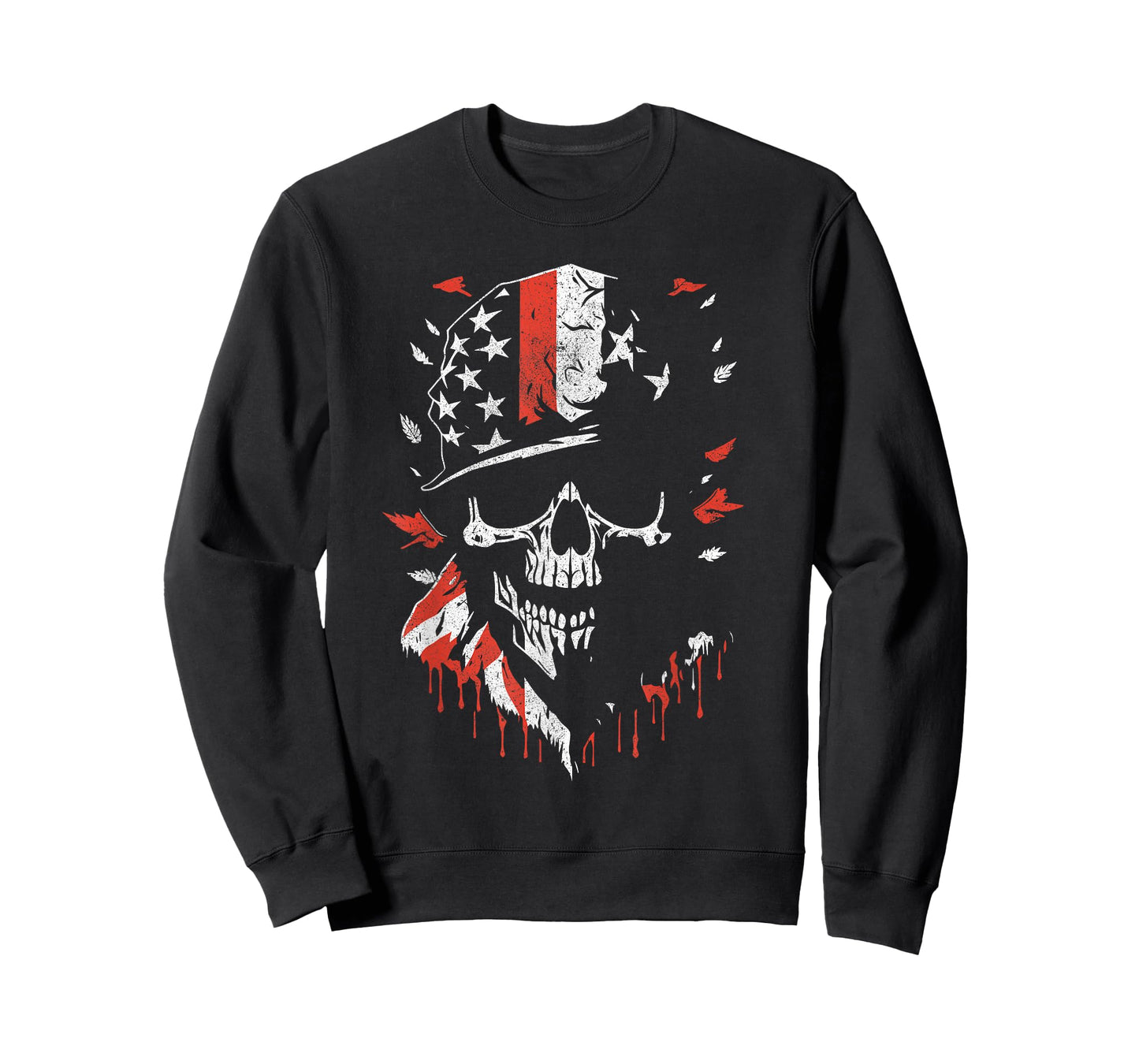 American Flag Skull Soldier Patriotic Military Graphic T-Shirt