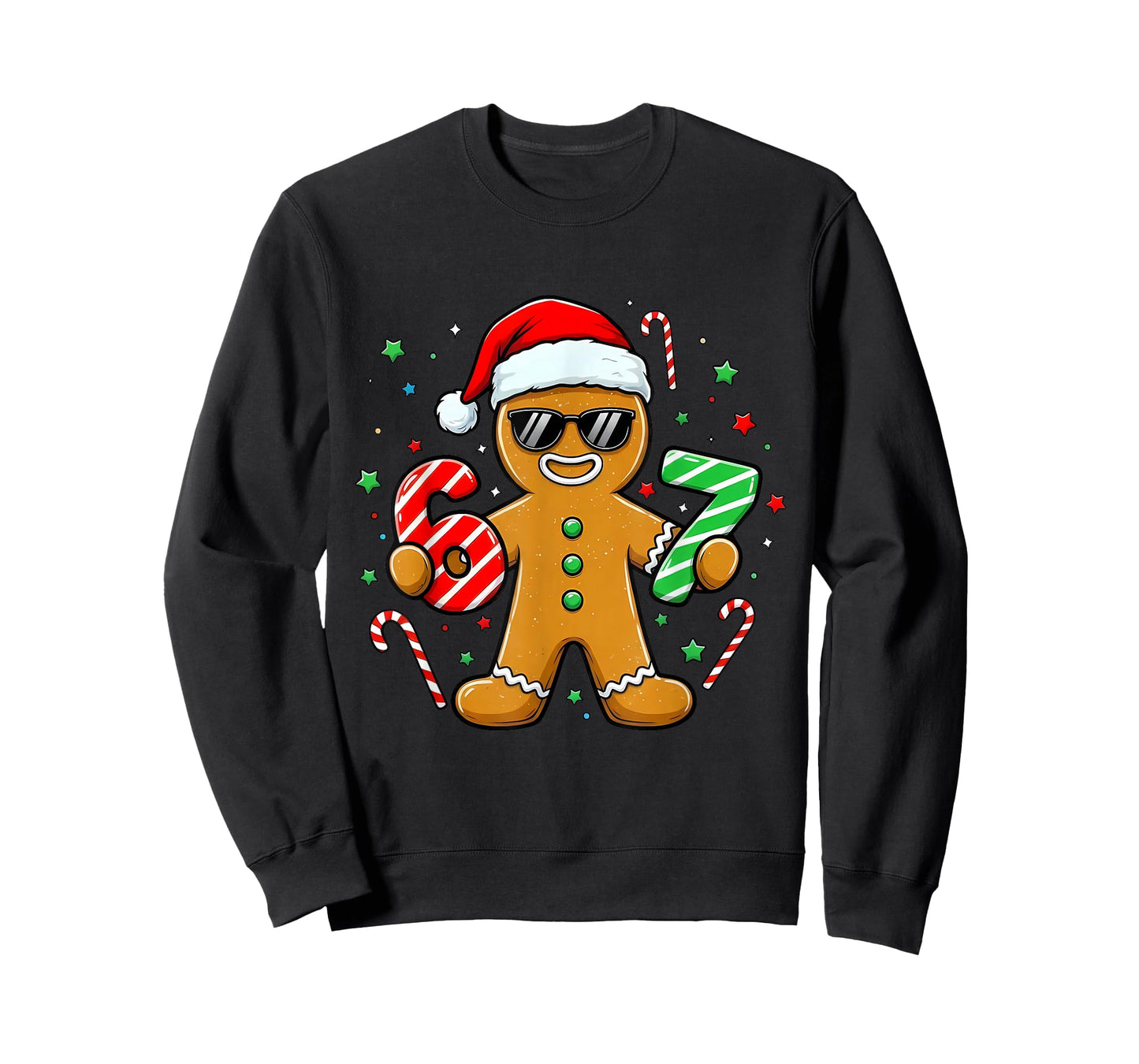 Funny Gingerbread Six Seven 67 Ice Cream Drip Christmas Boys T-Shirt