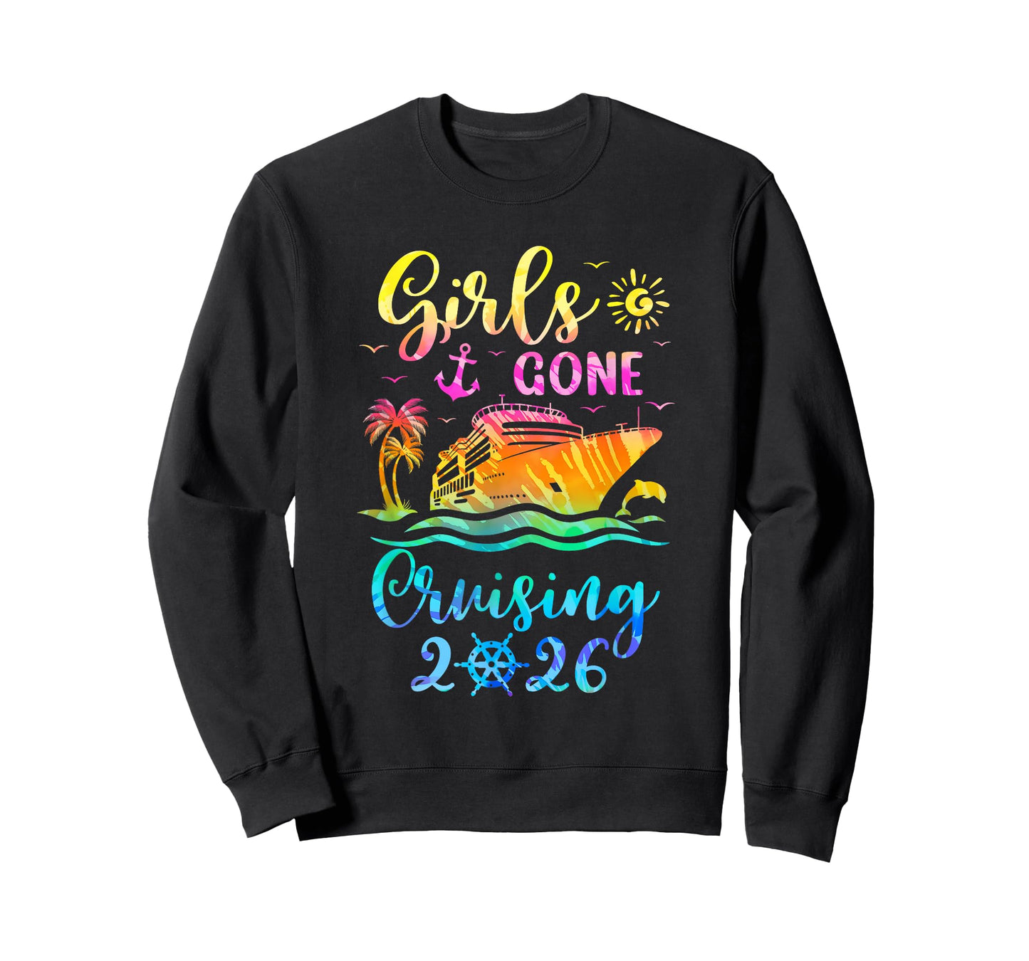 Tie Dye Cruising Squad Girls Gone Cruising 2026 Summer Trip T-Shirt