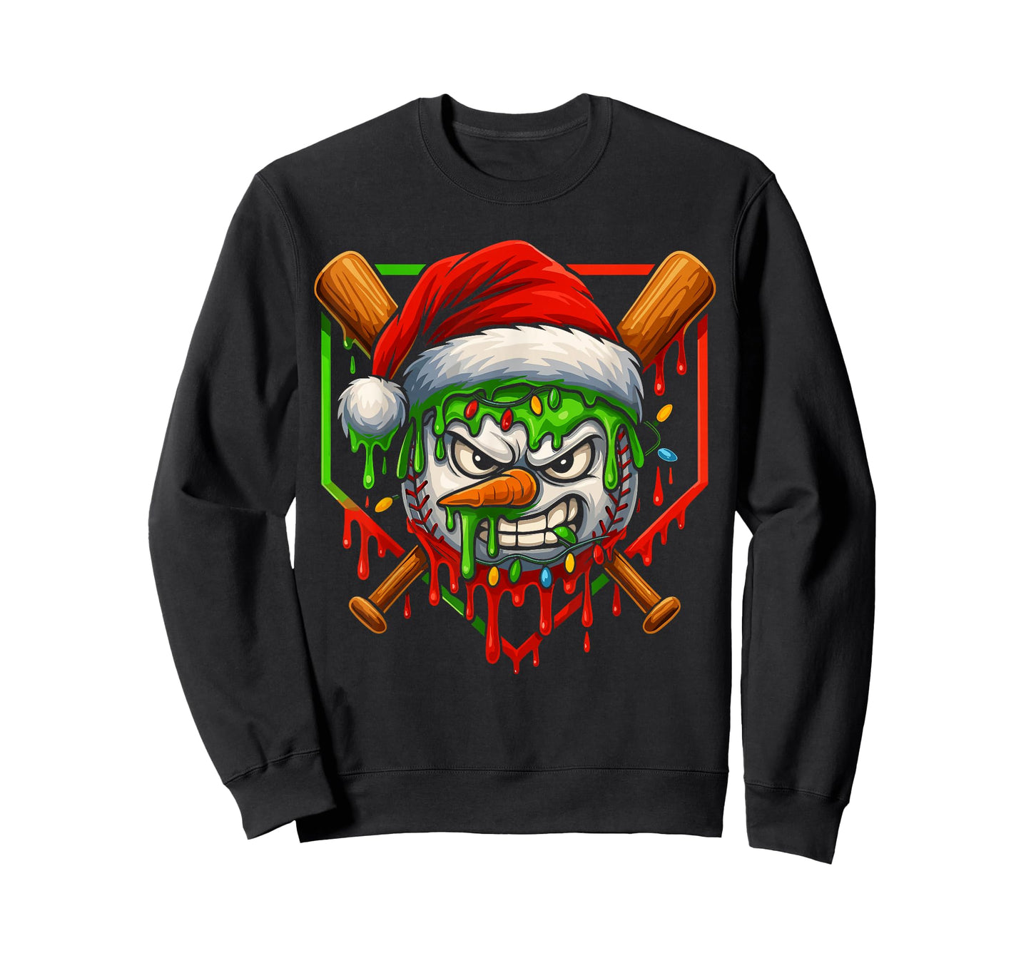 Baseball Lifestyle Apparel Youth, Christmas Baseball Drip T-Shirt