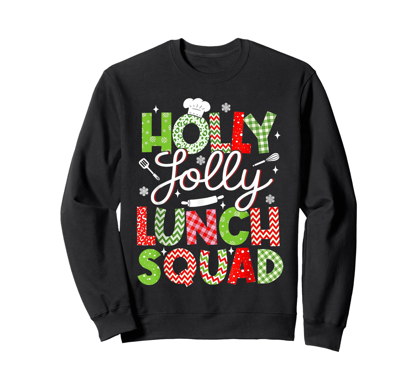 Holly Vintage Jolly Lunch Squad Cafeteria Lunch Lady Xmas T-Shirt