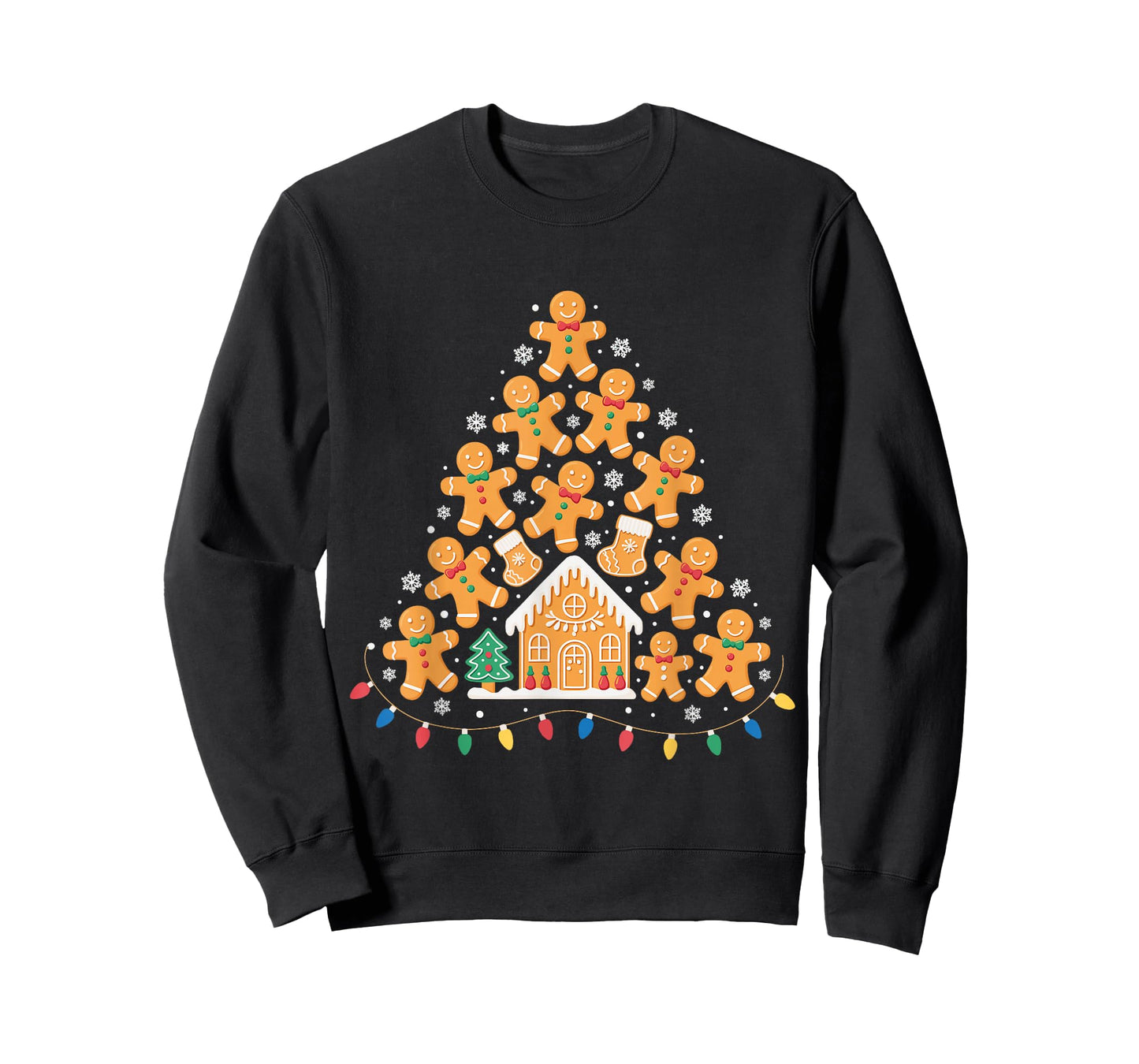 Gingerbread Christmas Tree Lights Xmas Cookie Baking Team T-Shirt