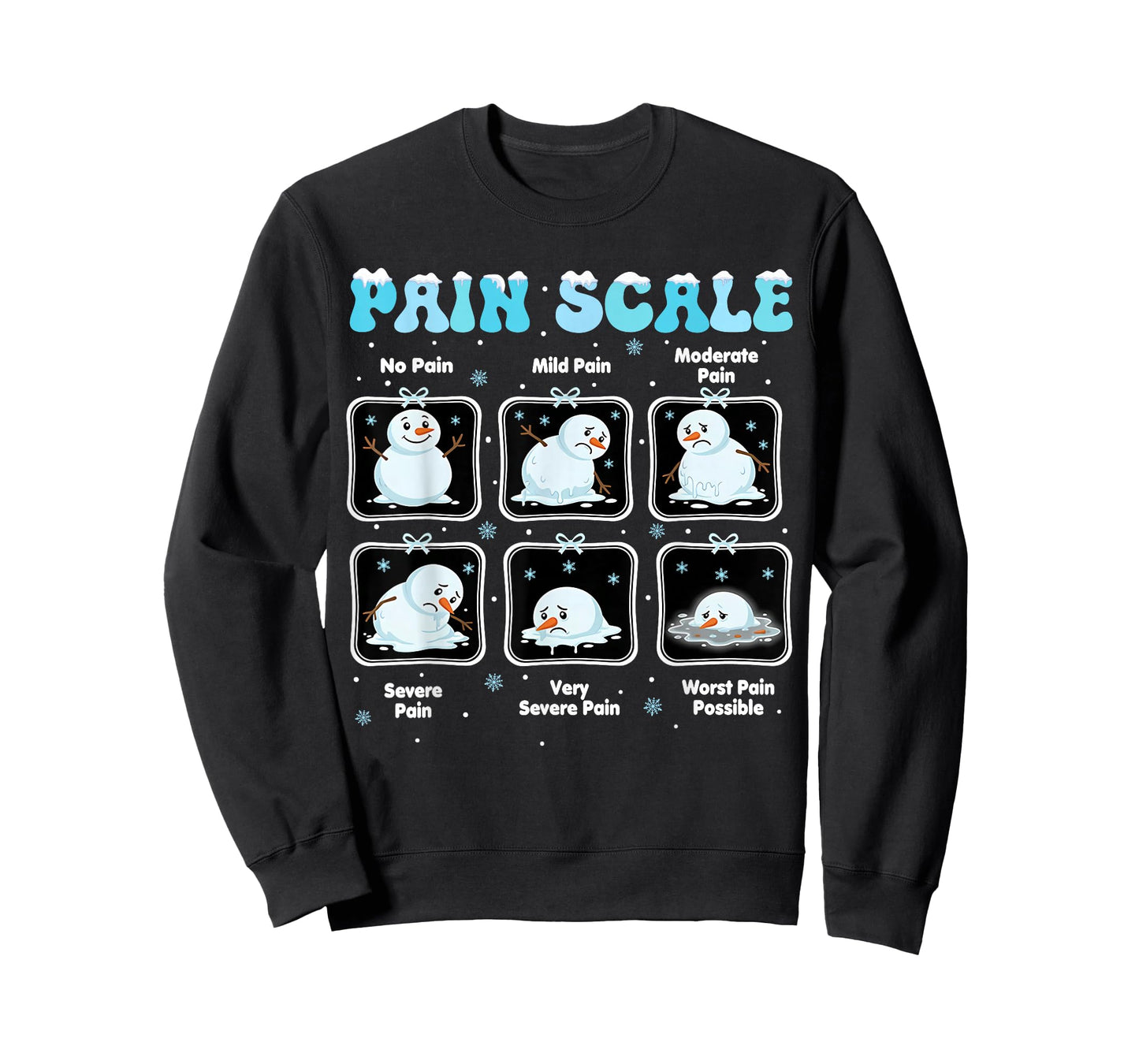 Pain Scale Snowman Funny Nurse Christmas ICU Nurse T-Shirt