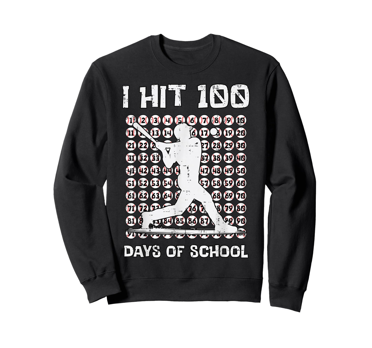 I Hit 100 Days of School Baseball Player 100th Day Boys Kids T-Shirt
