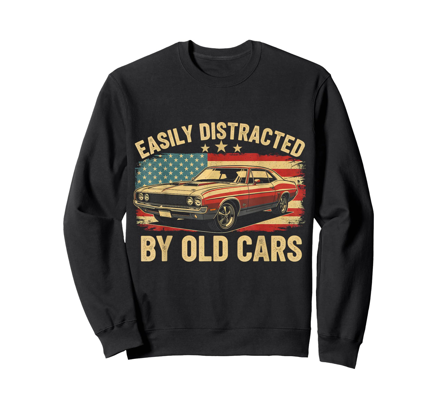 Easily Distracted by Old Cars Classic Car Funny Guy T-Shirt