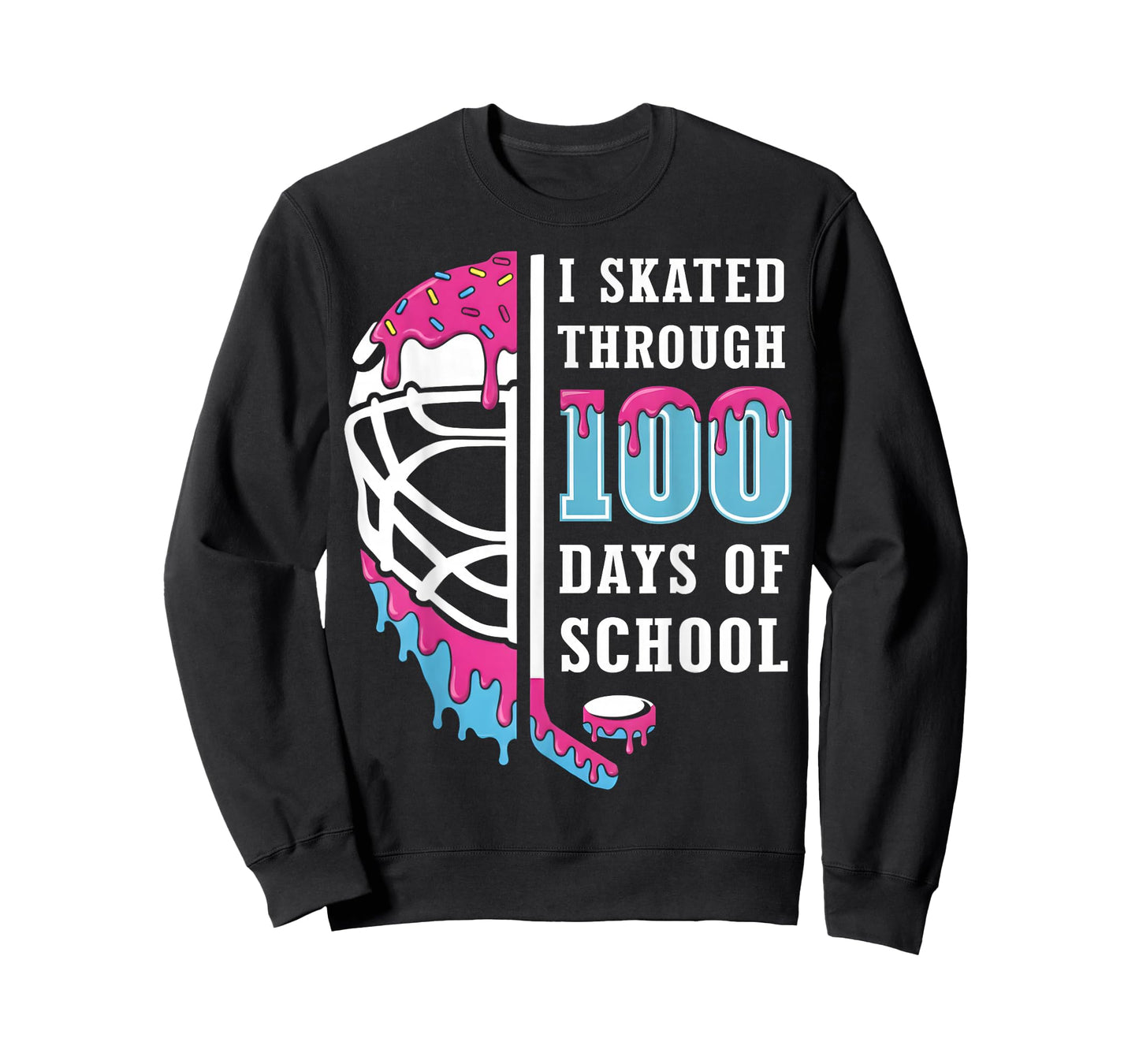 I Skated Through 100 Days of School Ice Hockey Boy 100th Day T-Shirt
