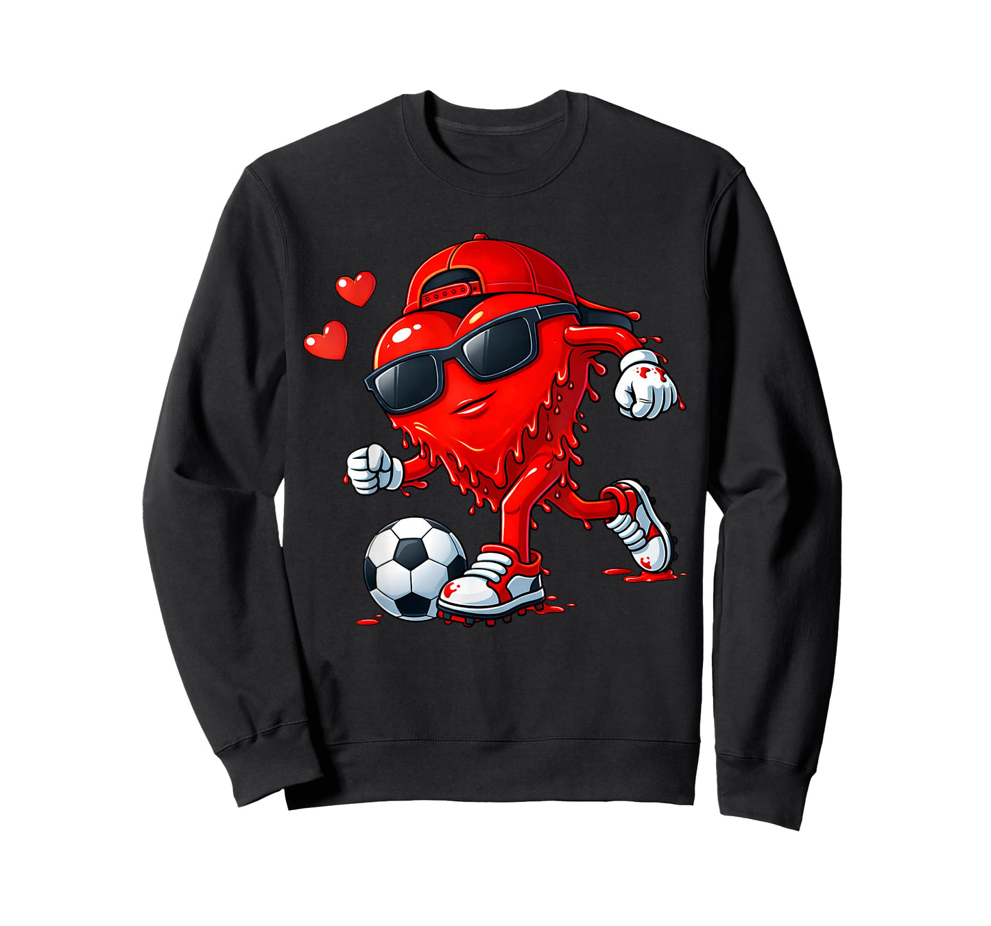 Valentine Soccer Heart Drip Sport Love Valentines Day Boys T-Shirt