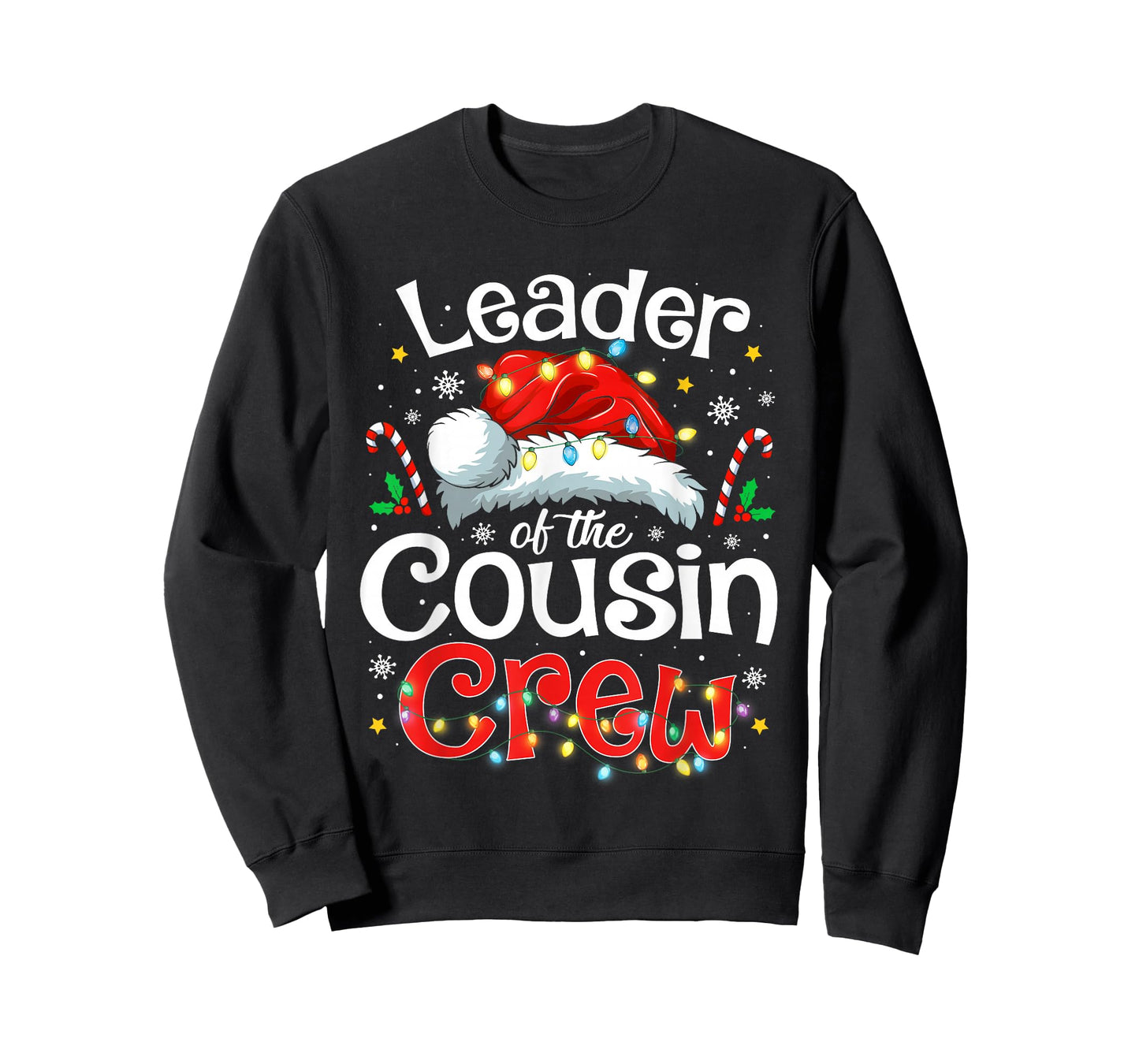 Leader of The Cousin Crew Christmas Family Matching Xmas T-Shirt