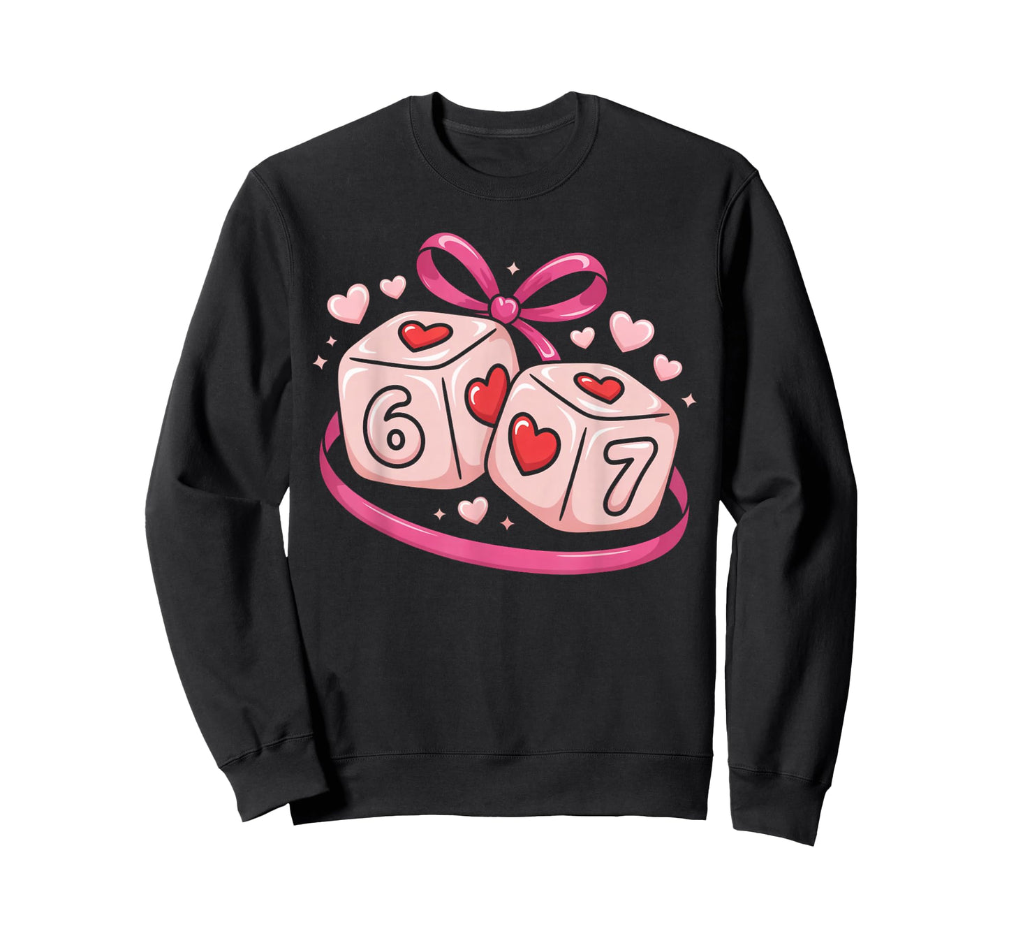67 Dice Valentine’s Day Six Seven Hearts 6-7 Meme T-Shirt