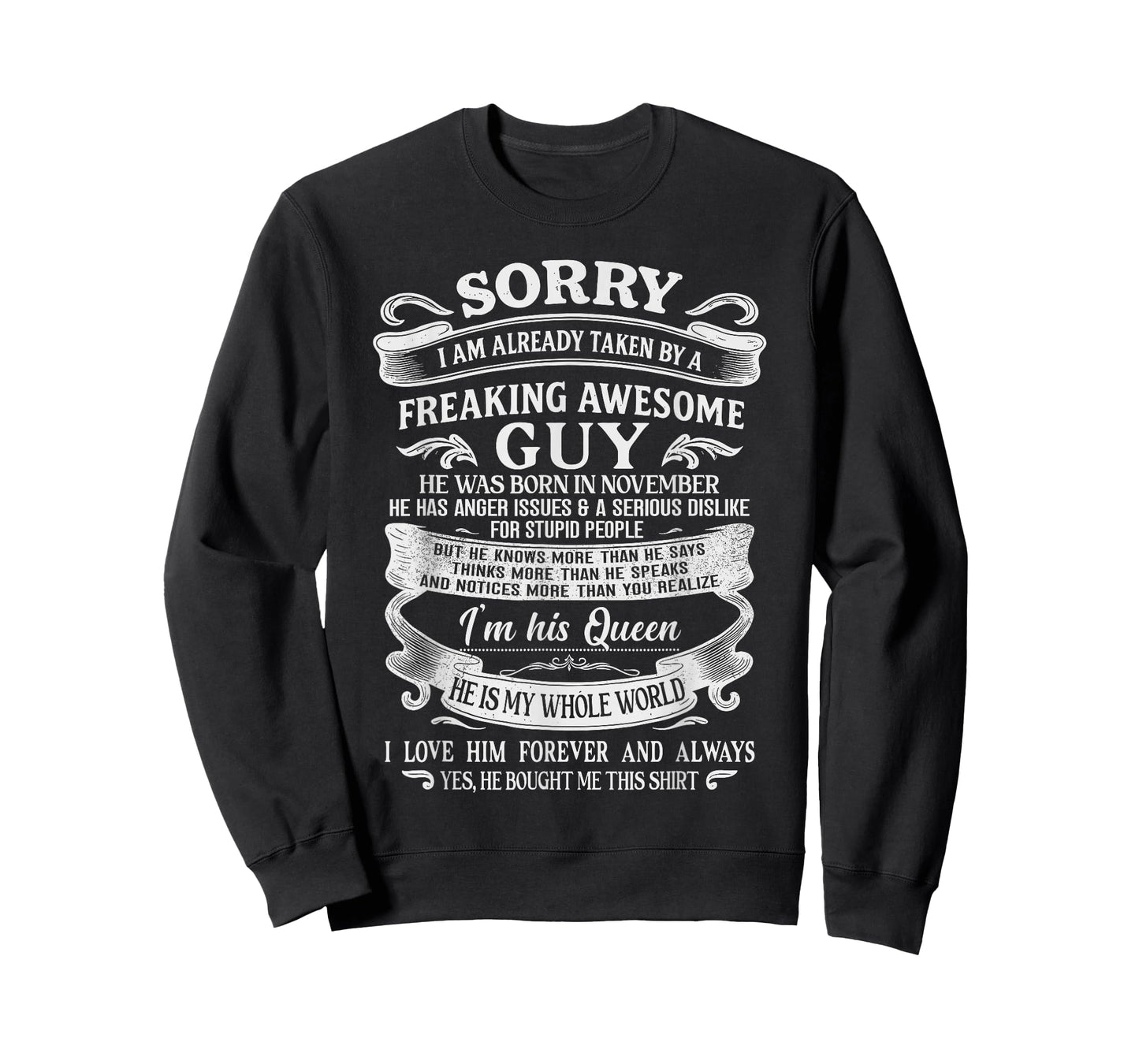I Am Already Taken by Freaking Awesome Guy Born in November T-Shirt