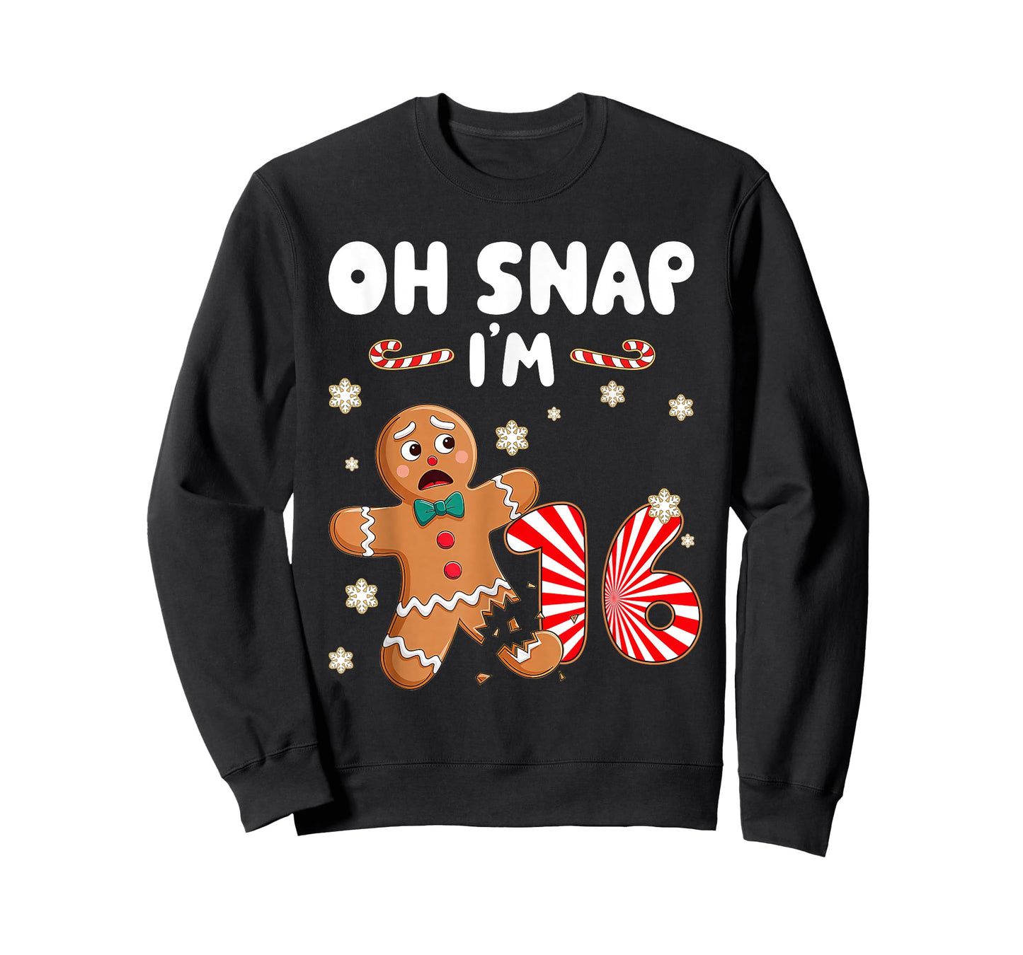 Christmas Oh Snap 16 Year Old Gingerbread Man 16th Birthday T-Shirt