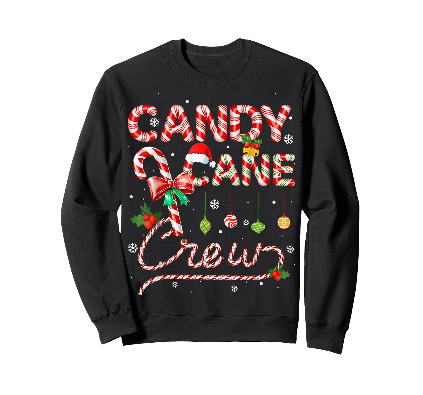 Candy Cane Crew Xmas Adult Men Women Kids Christmas Pajamas T-Shirt