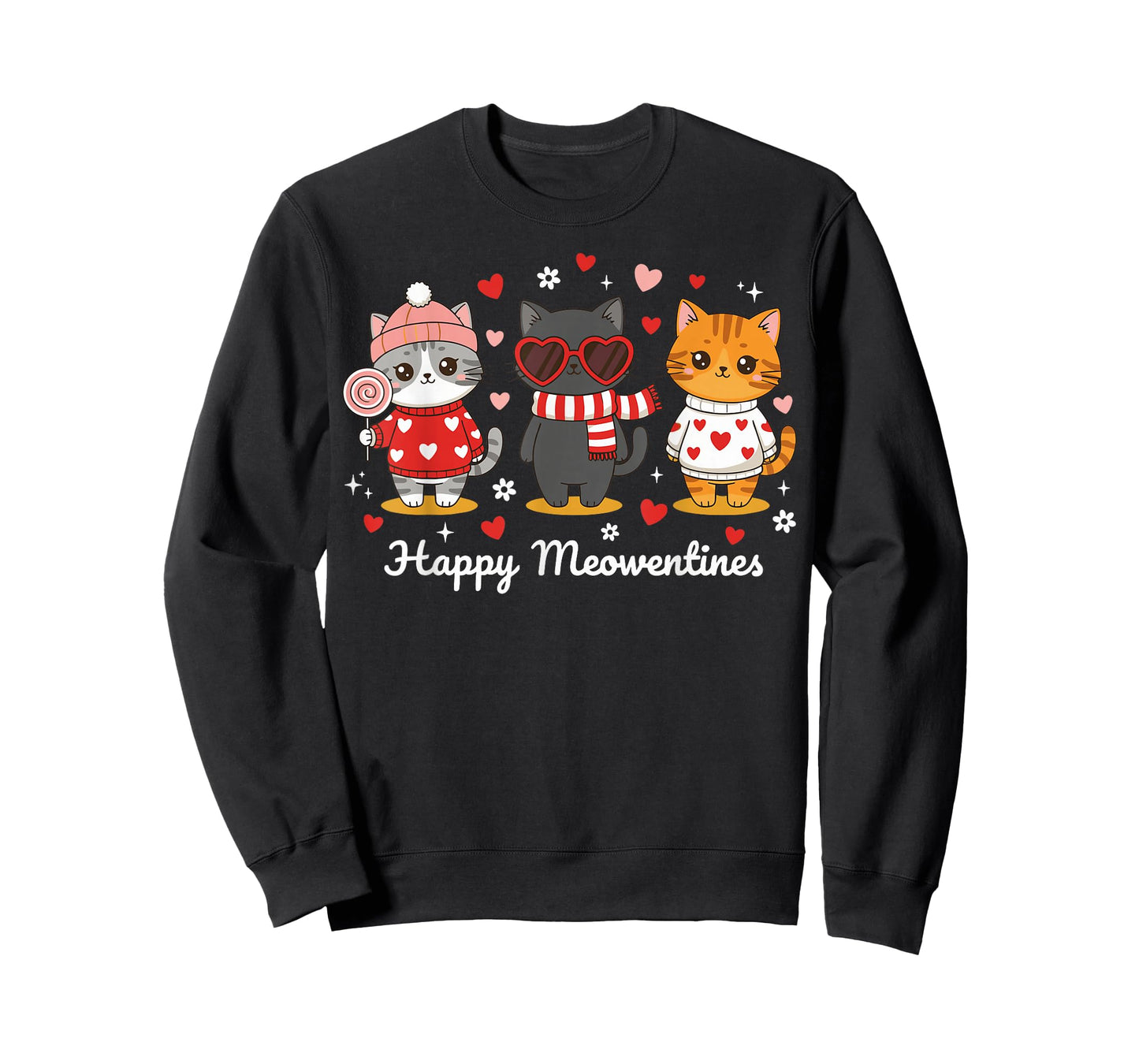 Happy Meowentines Cute Valentine Cat Lovers Girls Women Kid T-Shirt
