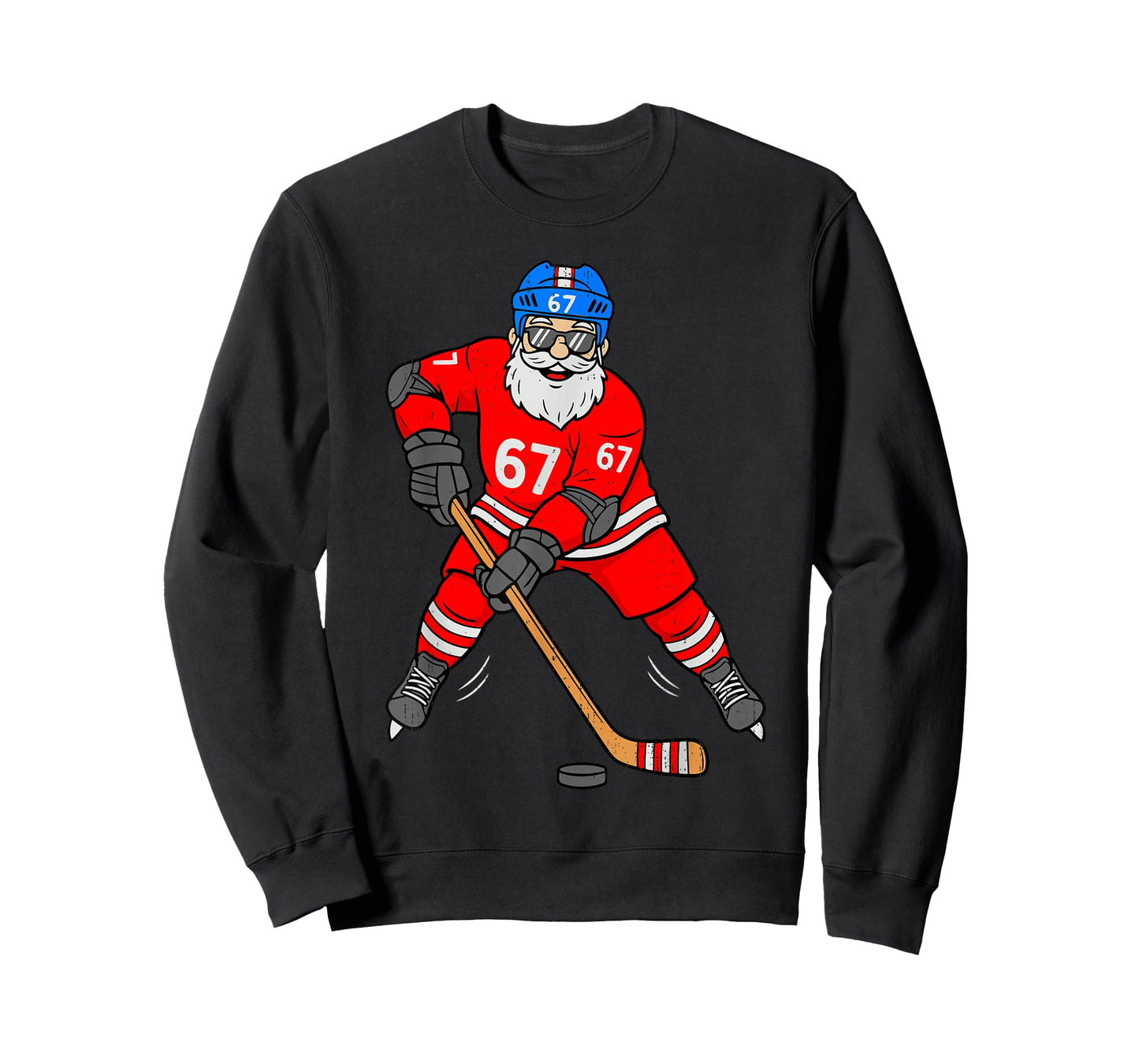 67 Ice Hockey Santa Six Seven Meme Christmas Sport Mens Boys T-Shirt