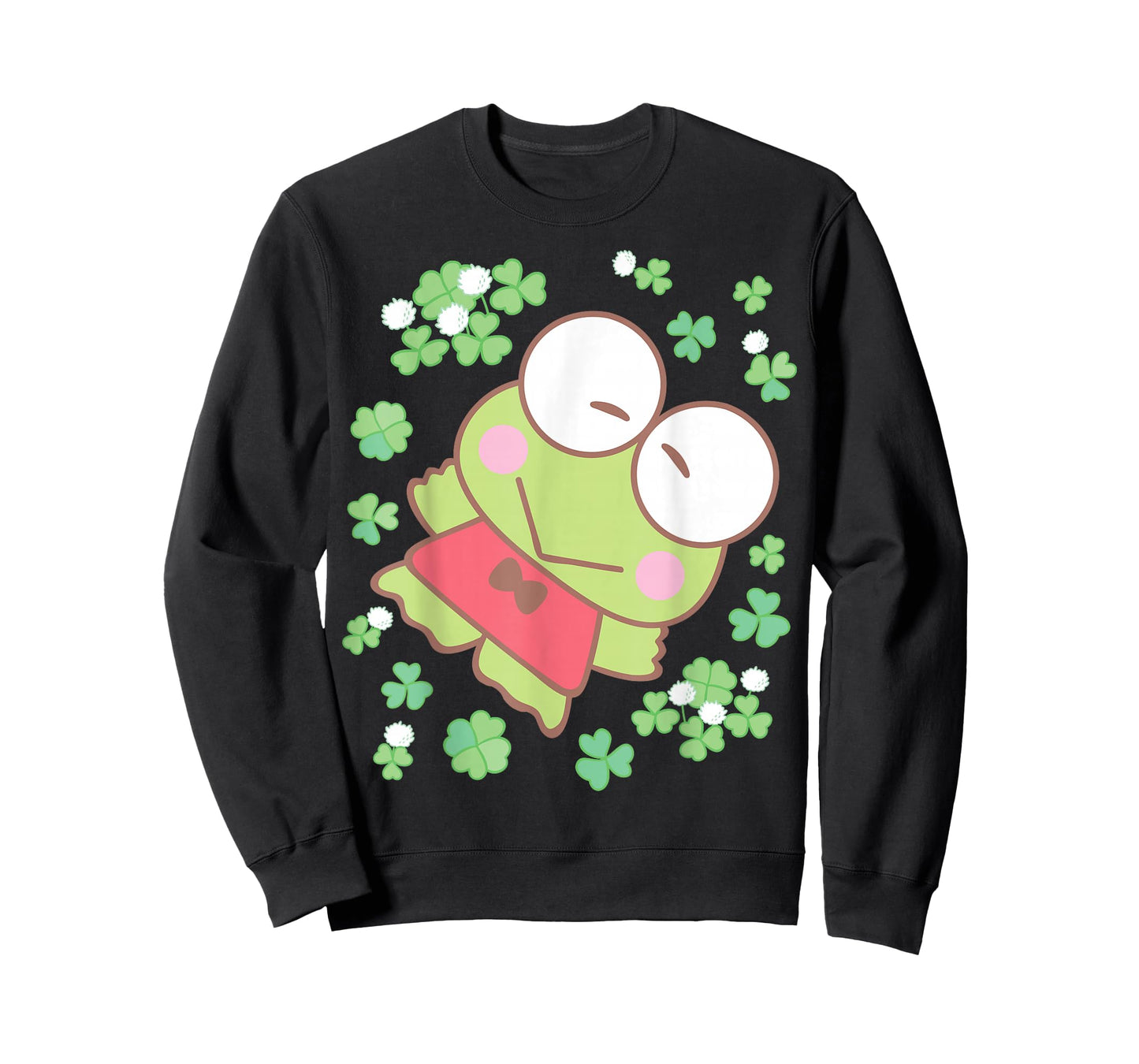 Hello Kitty St. Patrick's Day Keroppi Surrounded by Clovers T-Shirt