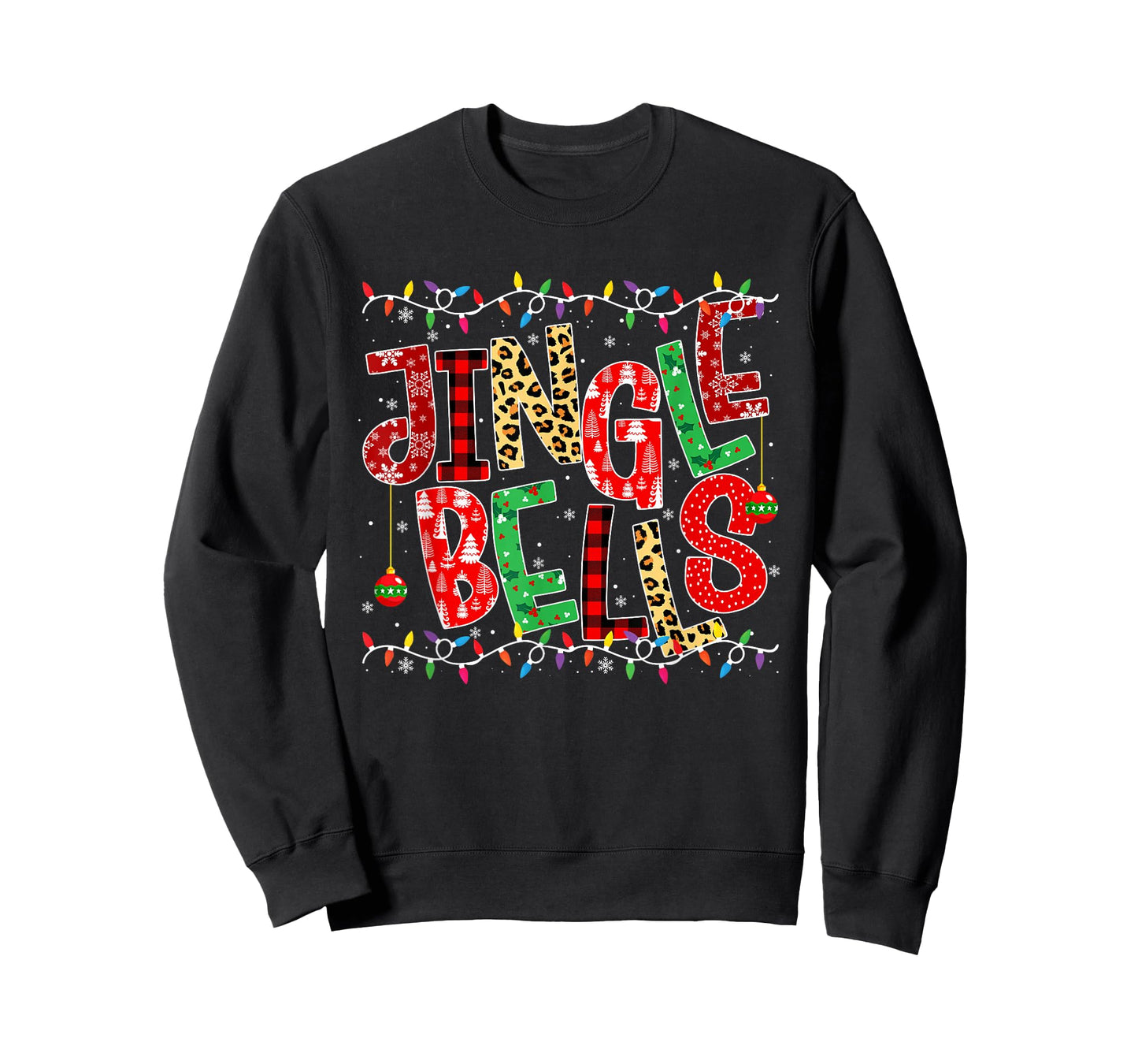 Red Plaid Jingle Bells Christmas Matching Family Pajama Tee T-Shirt