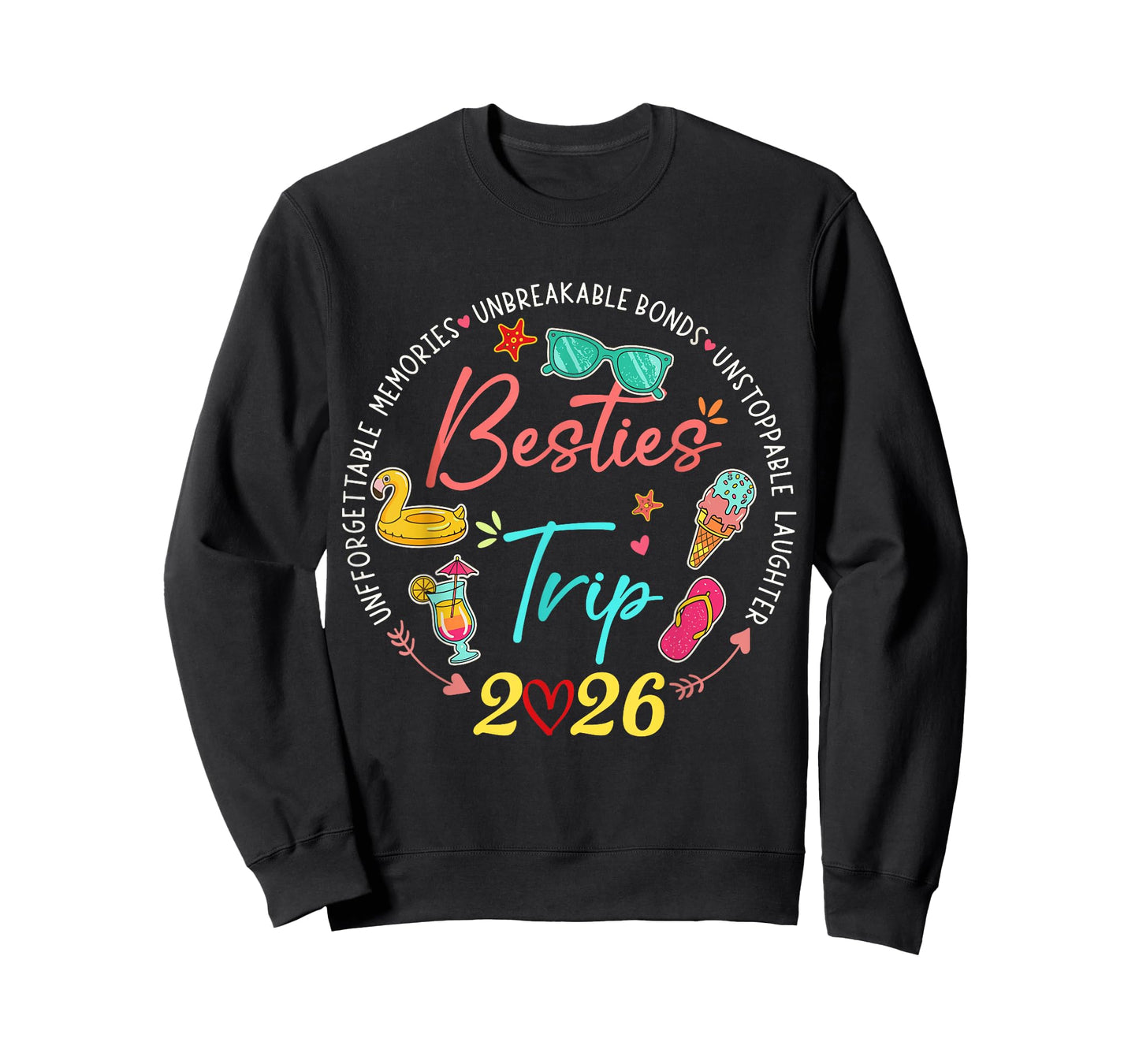 Besties Trip 2026 Memories Girl Trip Friends Vacation Retro T-Shirt