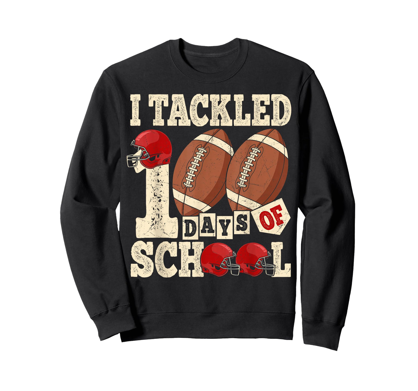 100 Days of School Boys Kids 100th Day of School Football T-Shirt