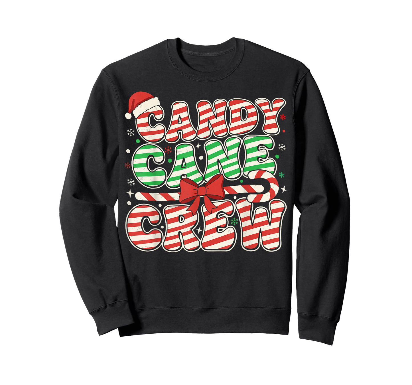 Kids Candy Cane Crew Christmas Family Men boy Women T-Shirt