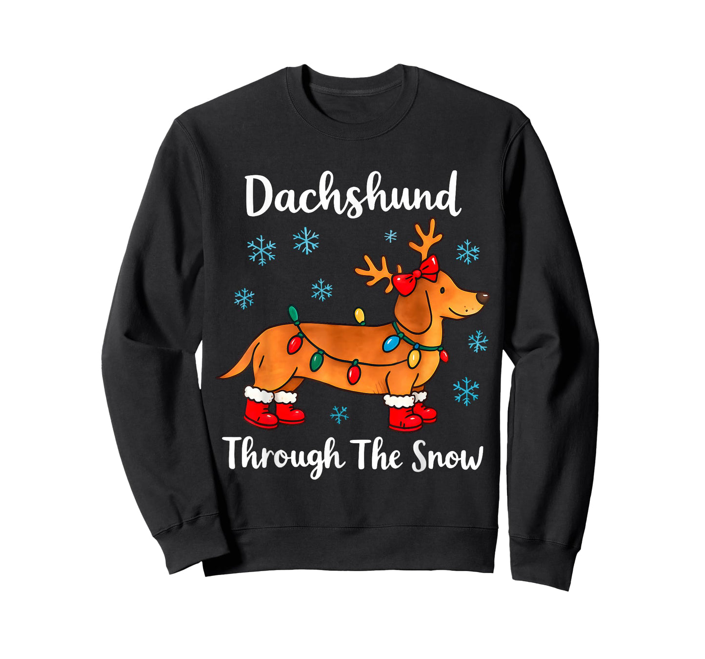 Funny Dachshund Through The Snow Christmas Dog T-Shirt