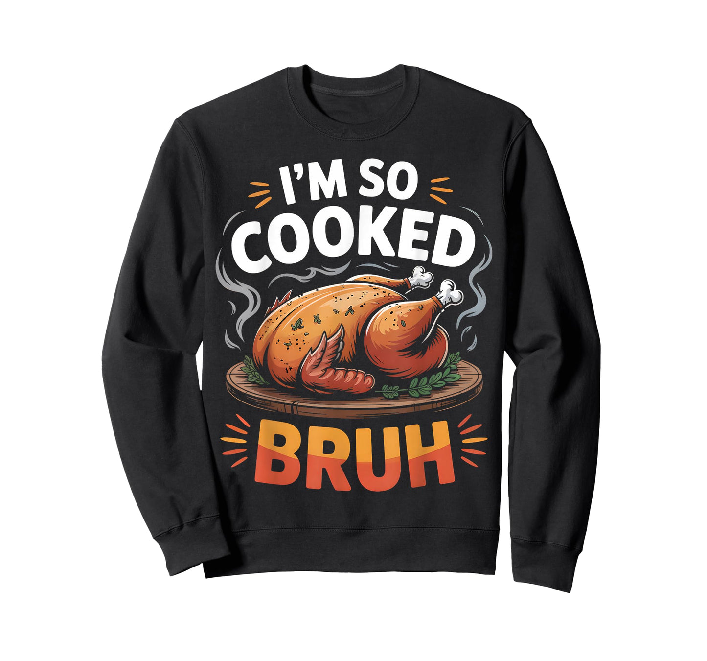 Funny Thanksgiving Cooked Bruh Boys Girls Kids Teens T-Shirt