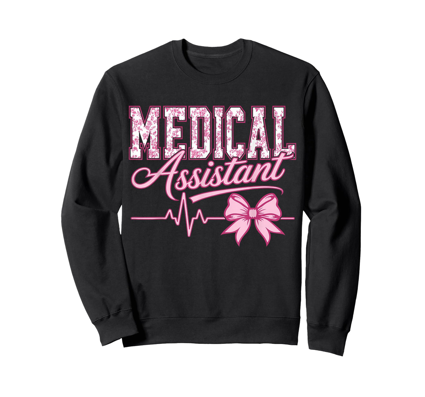 Cute Floral Pink Nurse Coquette Bow Medical Assistant T-Shirt