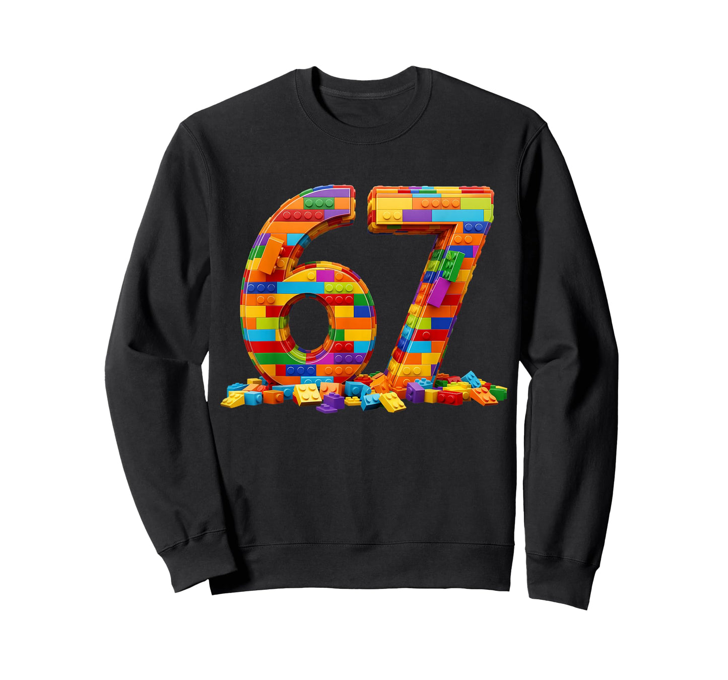Number 67 Meme Six Seven 6 7 Building Blocks Gen Alpha Slang T-Shirt
