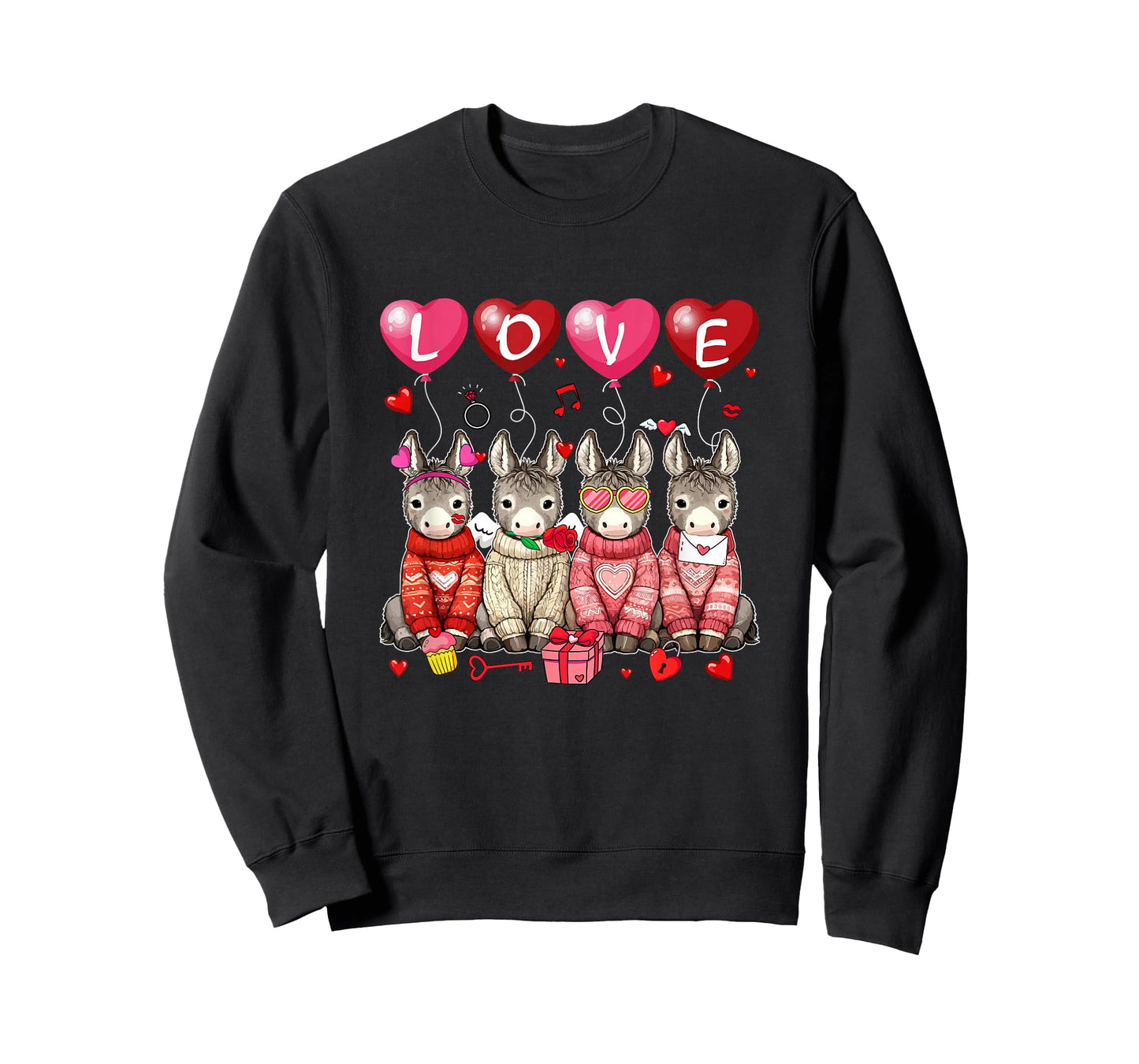 Love Group Donkeys Sunglasses Valentine Farmer Rancher Kids T-Shirt