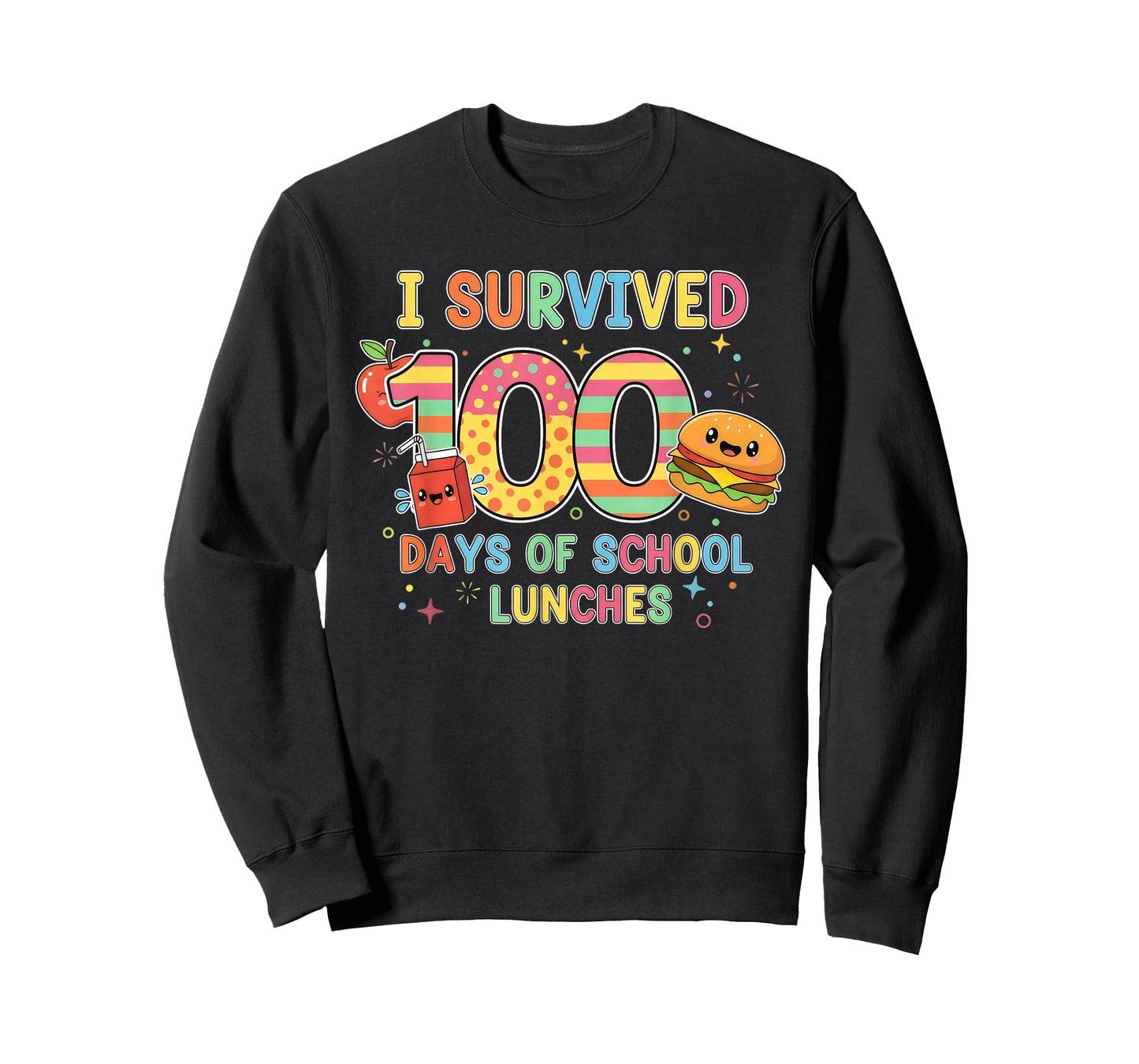 I Survived 100 Days of School Lunches Lunch Lady 100th Day T-Shirt