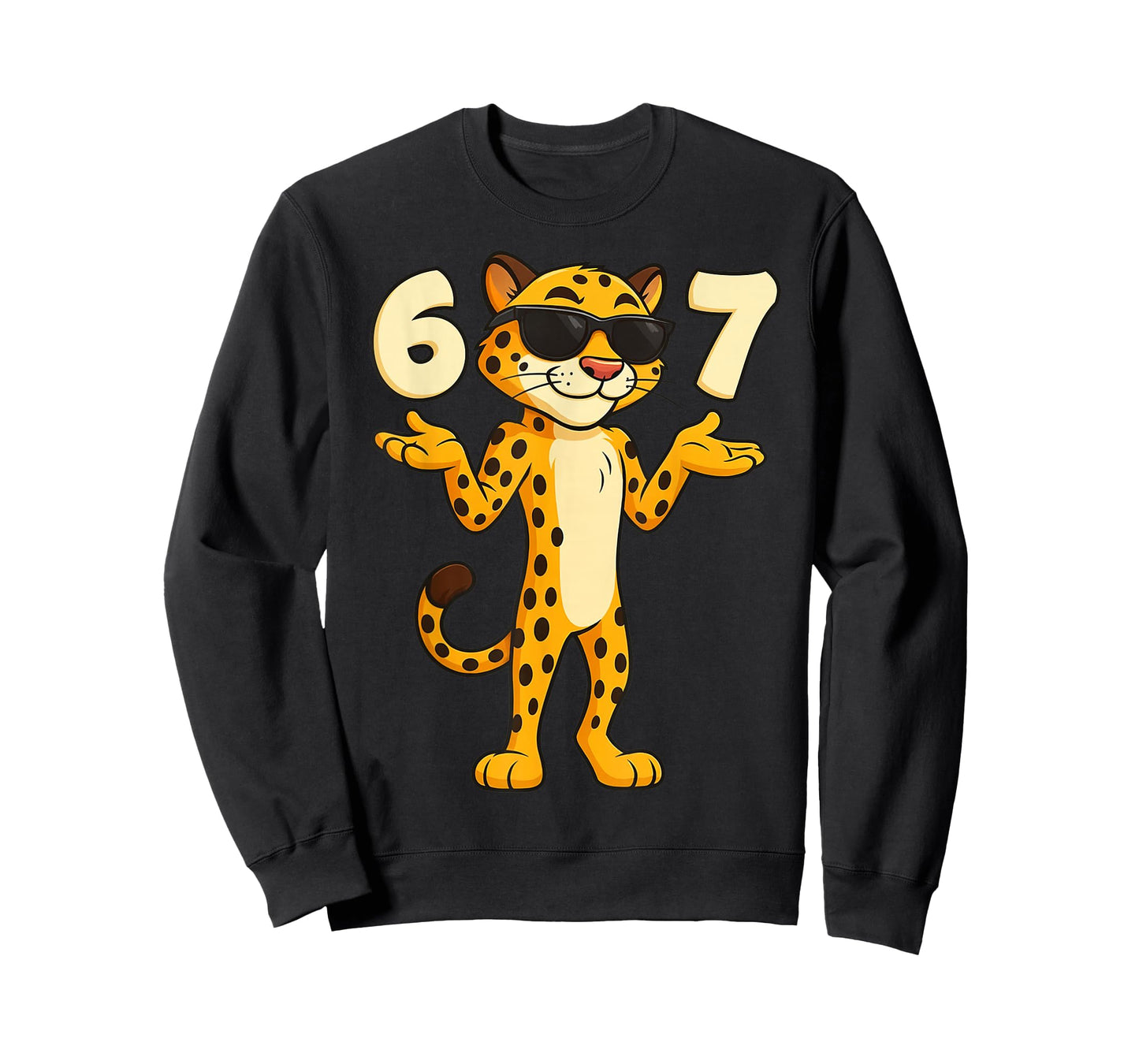 Cheetah 67 Meme Funny Kids Teens Gen Alpha Slang 6 7 Hands T-Shirt