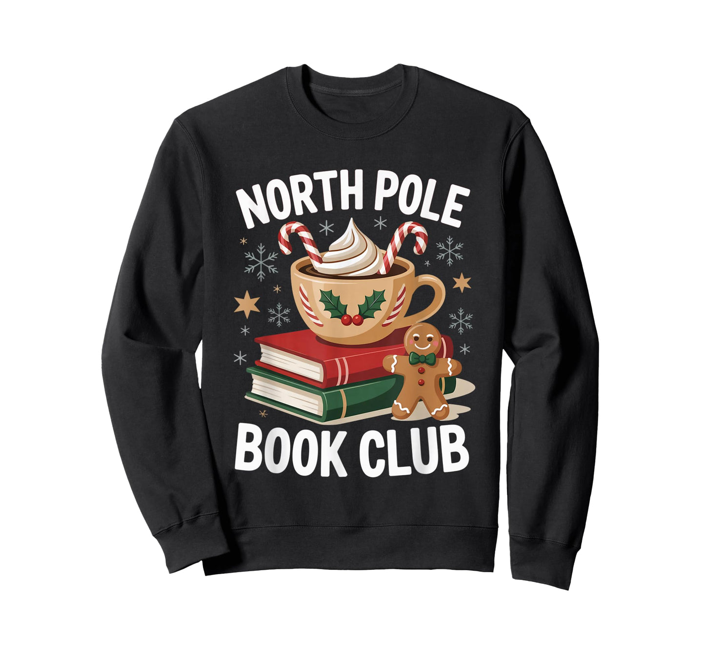 North Pole Book Club Cozy Christmas Holiday Design T-Shirt