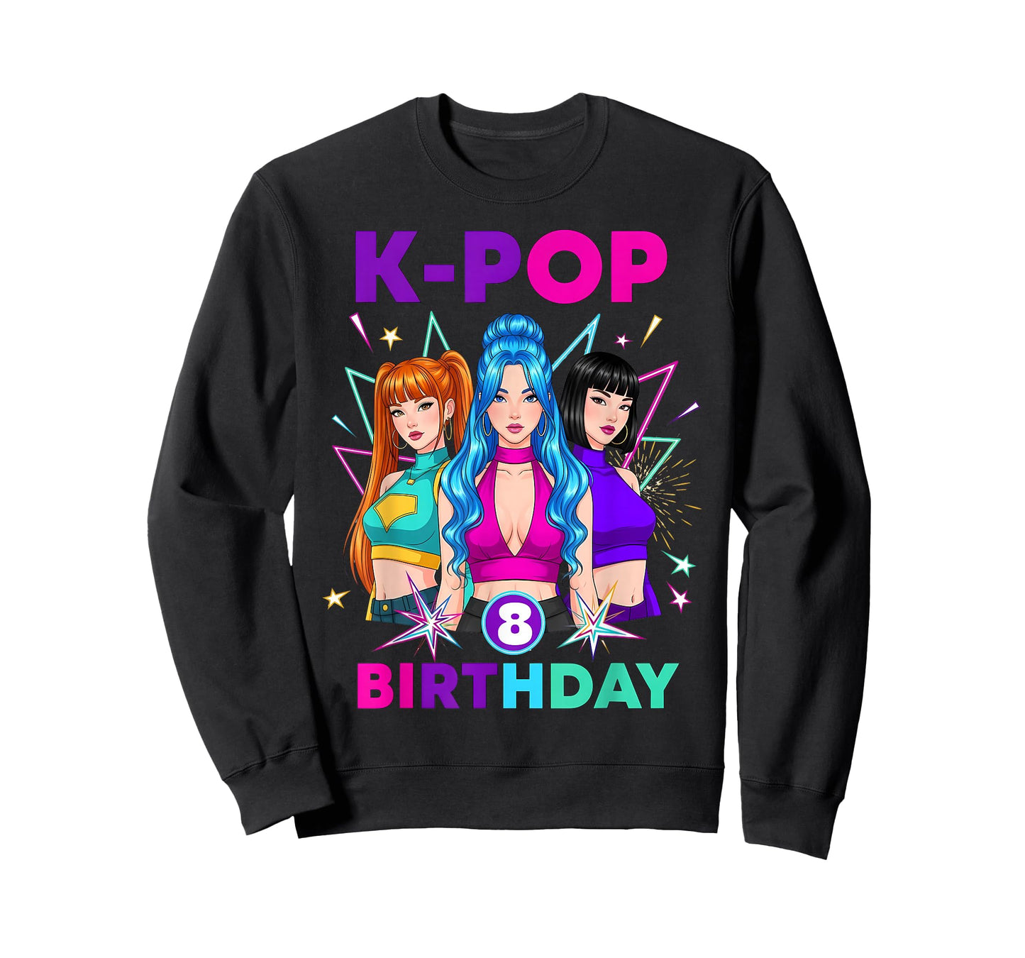 8 Years Old Birthday K Pop Kids 8th Birthday Girls K-pop T-Shirt