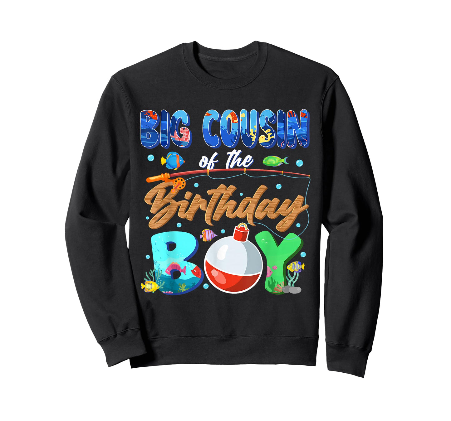 Big Cousin of The Birthday Boy Fishing Family Matching Bday T-Shirt