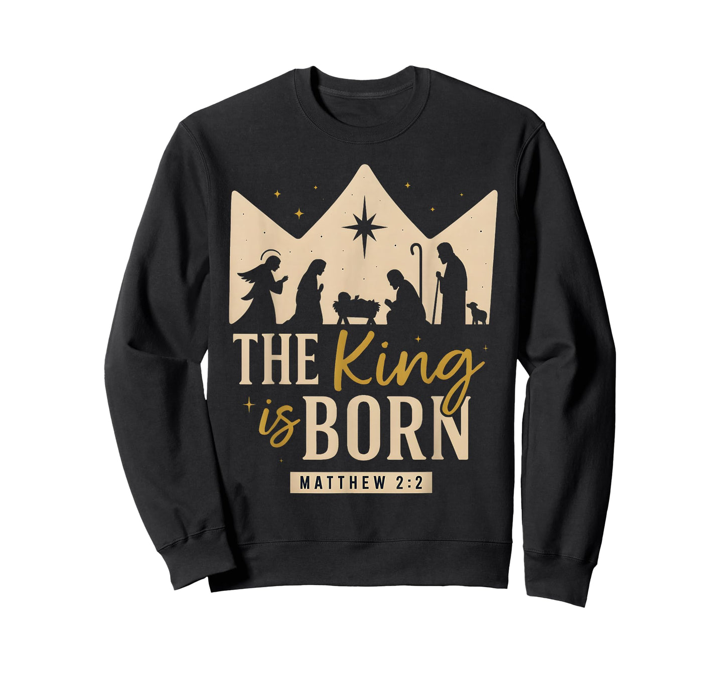 The King is Born Matthew 2:2 Nativity Christmas Christian T-Shirt