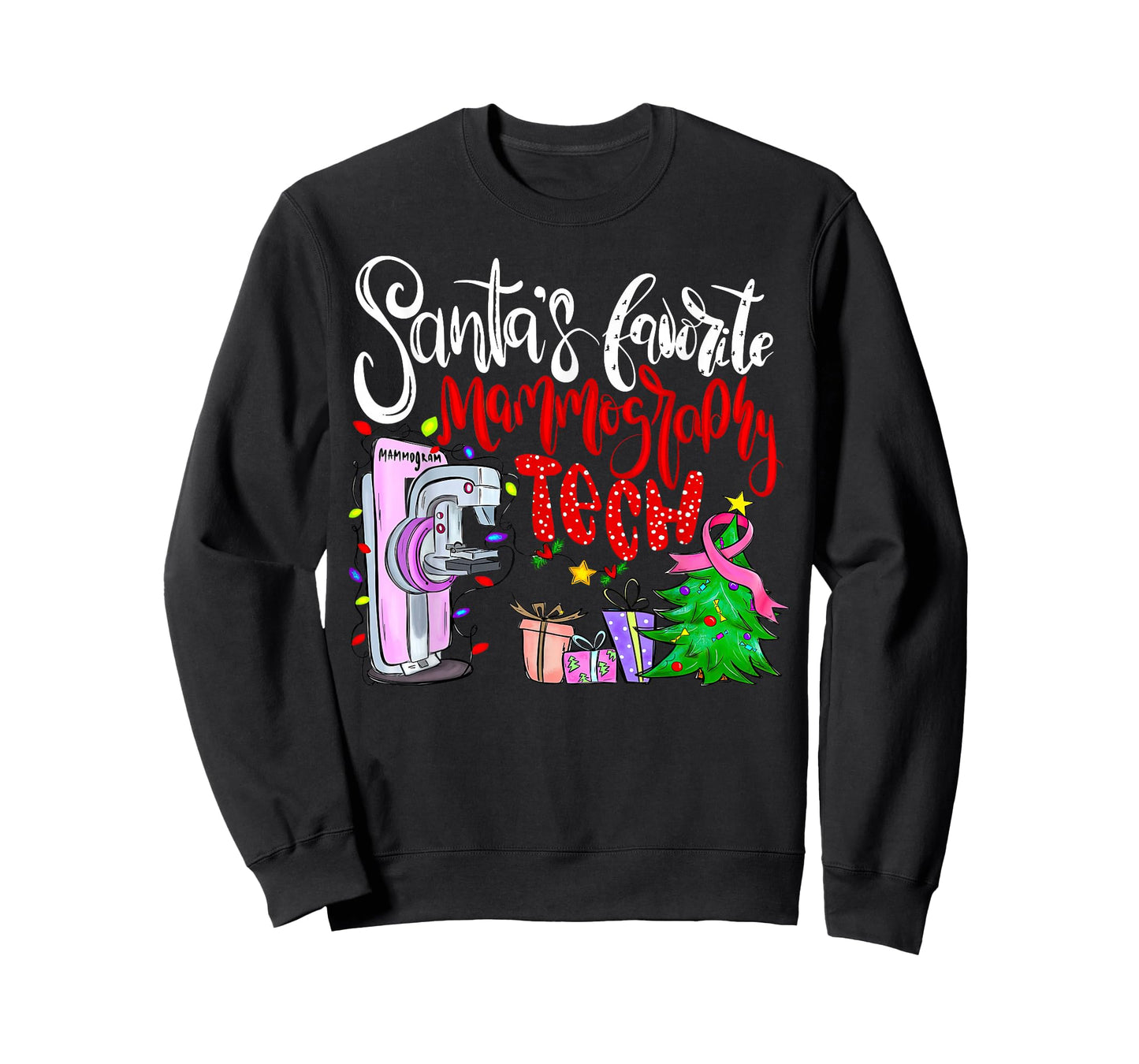 Santa’s Favorite Mammography Tech Christmas Mammo Tech X-Ray T-Shirt
