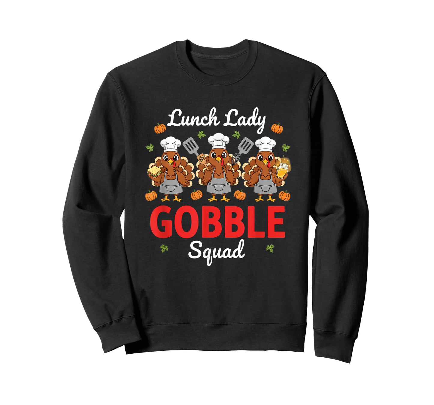 Lunch Lady Thanksgiving Funny Gobble Squad T-Shirt