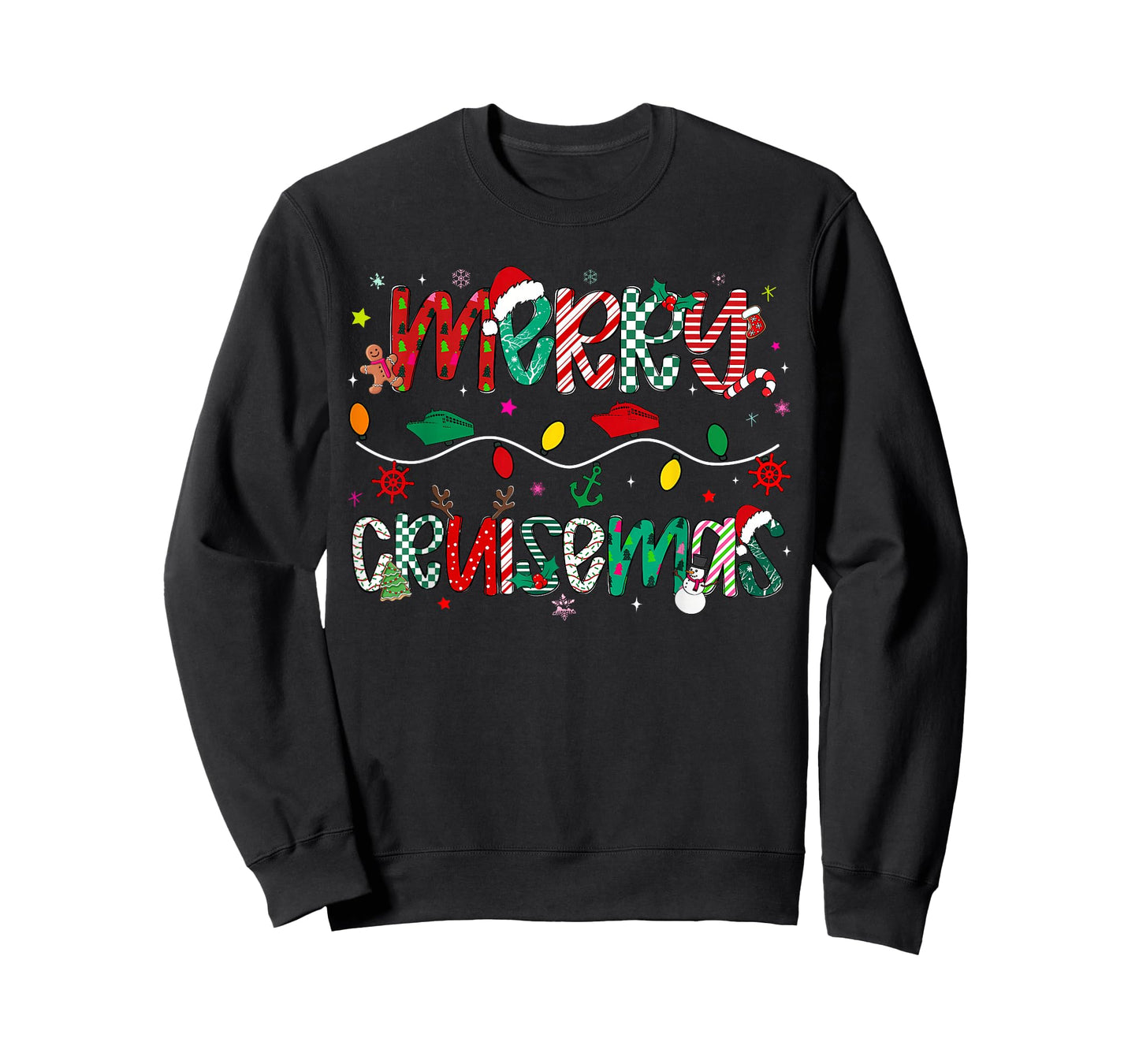 Preppy Merry Cruisemas Christmas Light Family Cruise T-Shirt