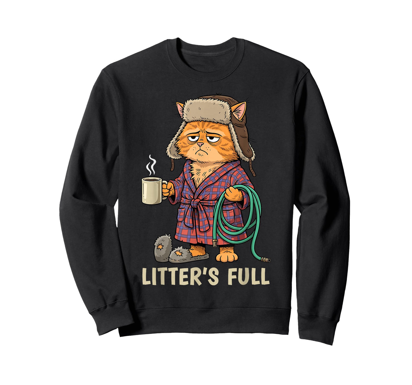 Litter’s Full Funny Cat Lovers Christmas T-Shirt