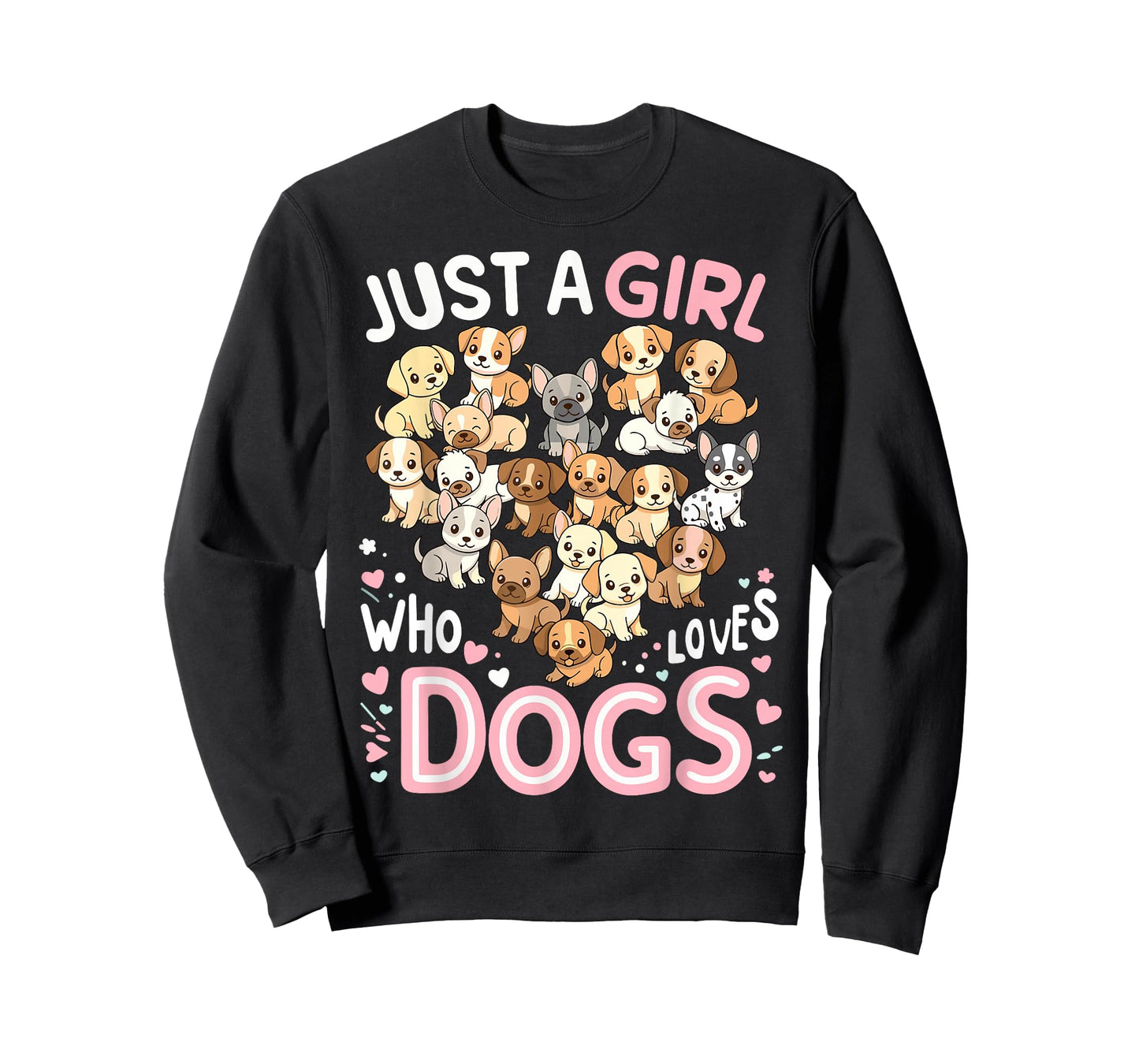 Cute Puppy Heart Just a Girl who Loves Dogs T-Shirt