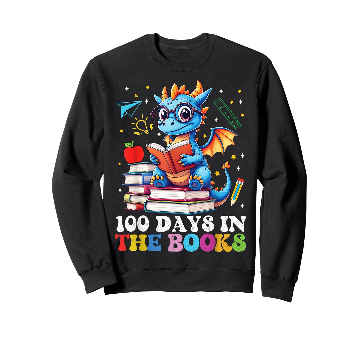100 Days of School Dragon Reading 100th Day Boys Girls Kids T-Shirt